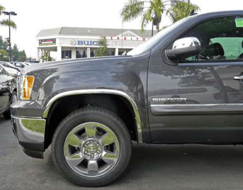 2008-2014 GMC Sierra 2500 3500 Polished Stainless Steel Fender Trim Molding