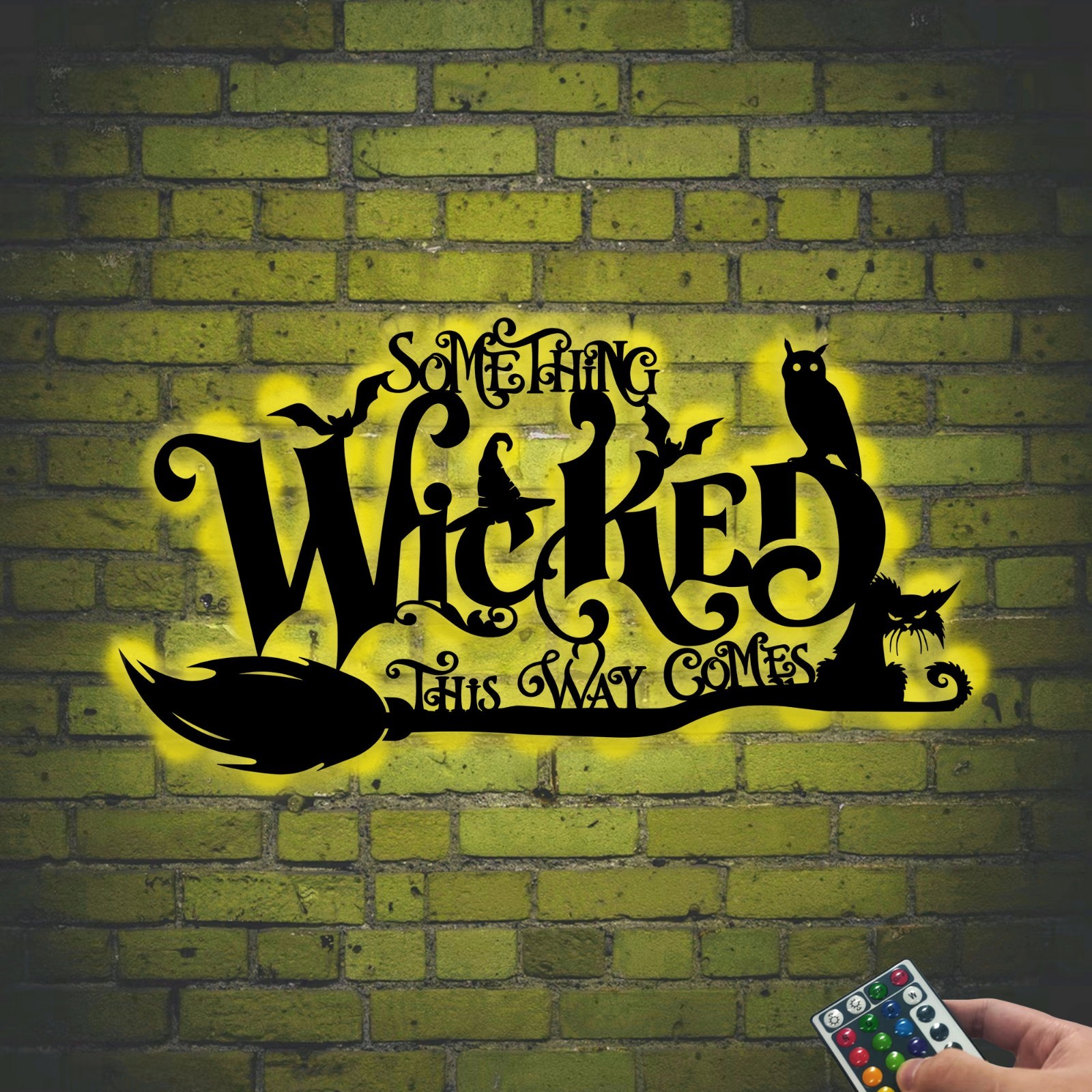 Personalized Halloween Metal Sign with LED Lights, Spooky Decor Personalized Halloween Metal Sign with LED Lights, Spooky Decor