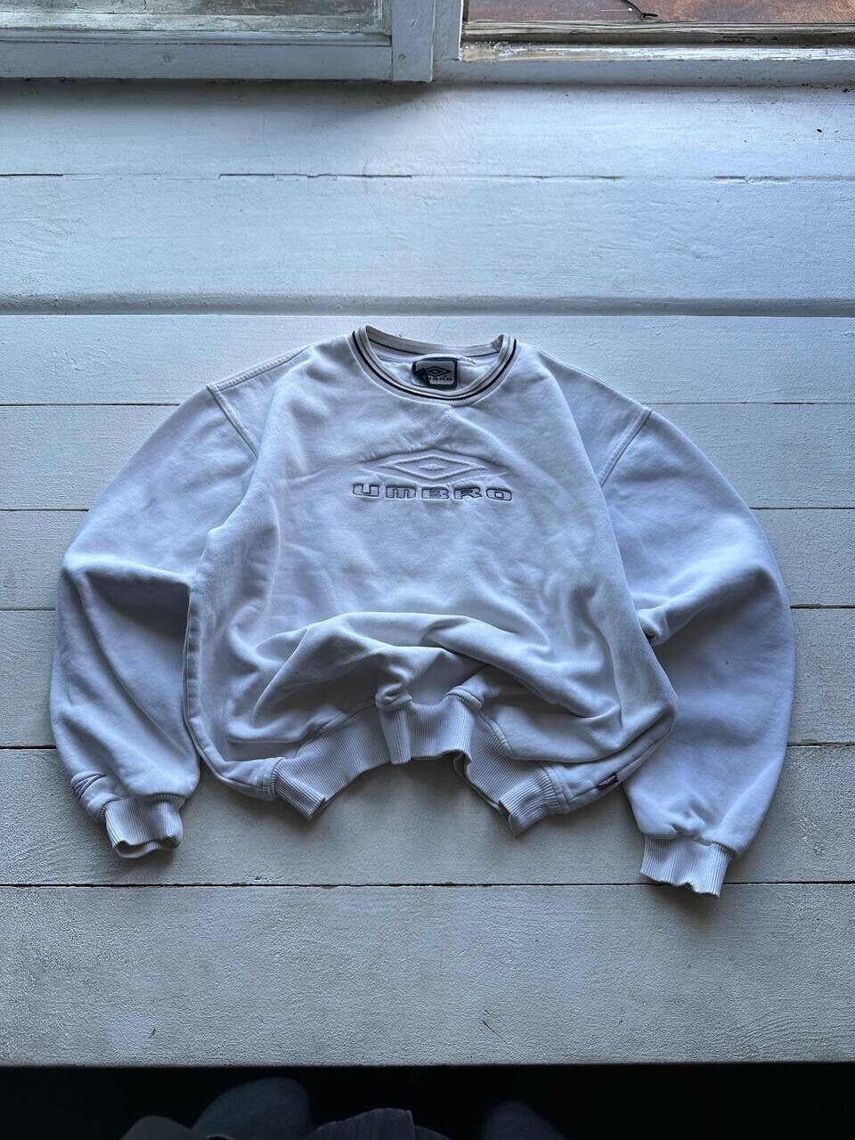 GRAIL🚨90s BIG LOGO UMBRO SWEATSHIRT GRAY RARE Y2K BOXY OVERSIZED