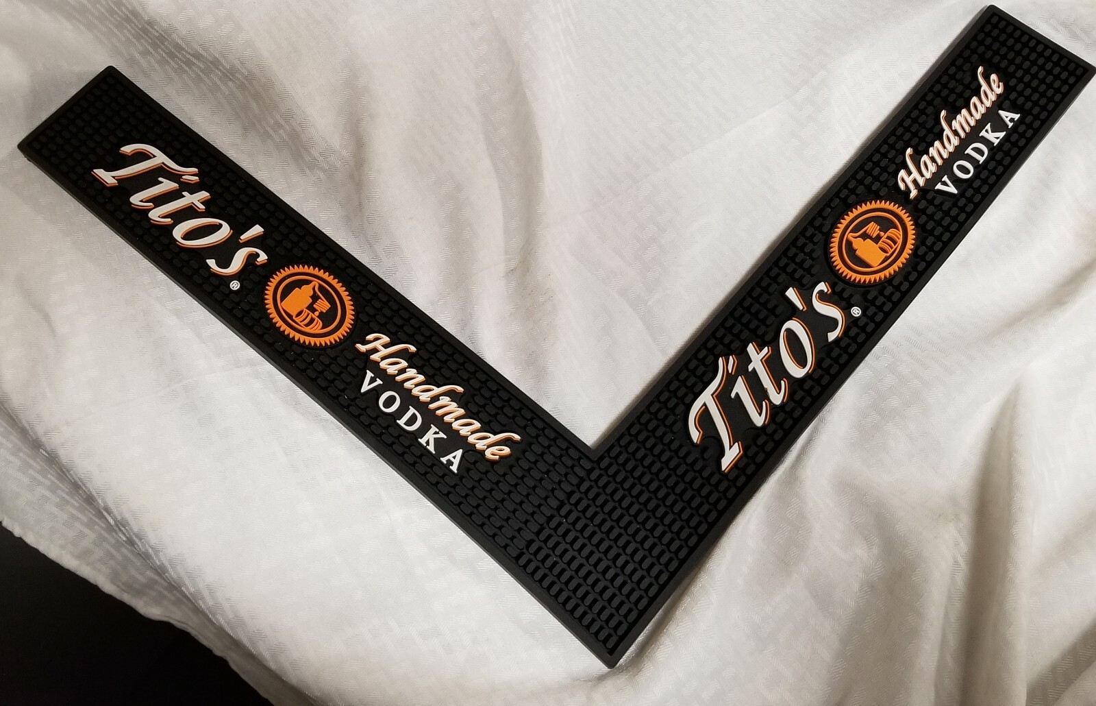 Tito\'s Hand Made Vodka Bar Service Corner Spill Rail Mat Man Cave NEW