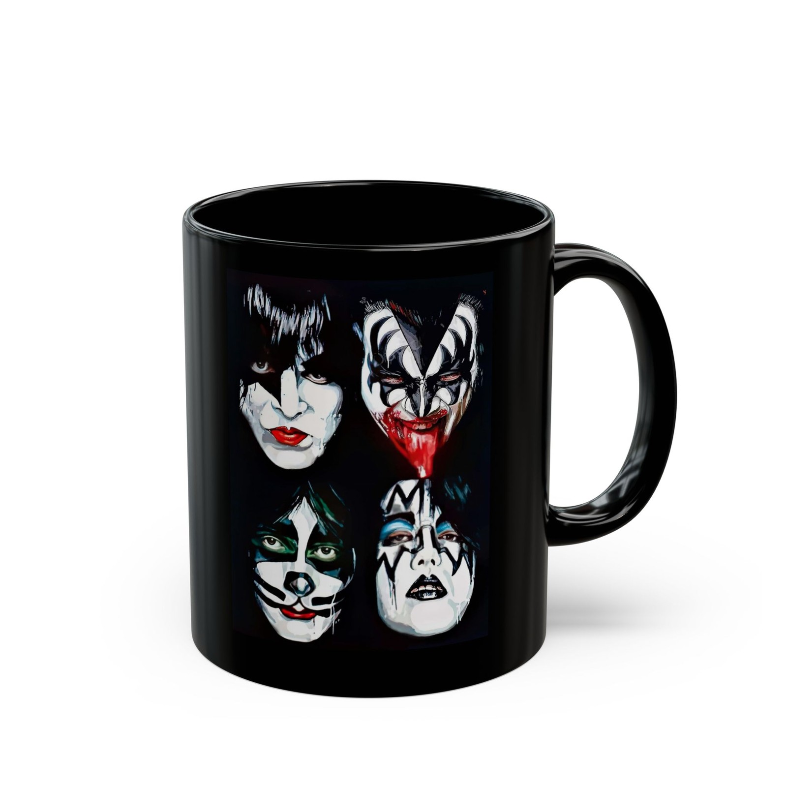Kiss Band | Black Ceramic Coffee Cup