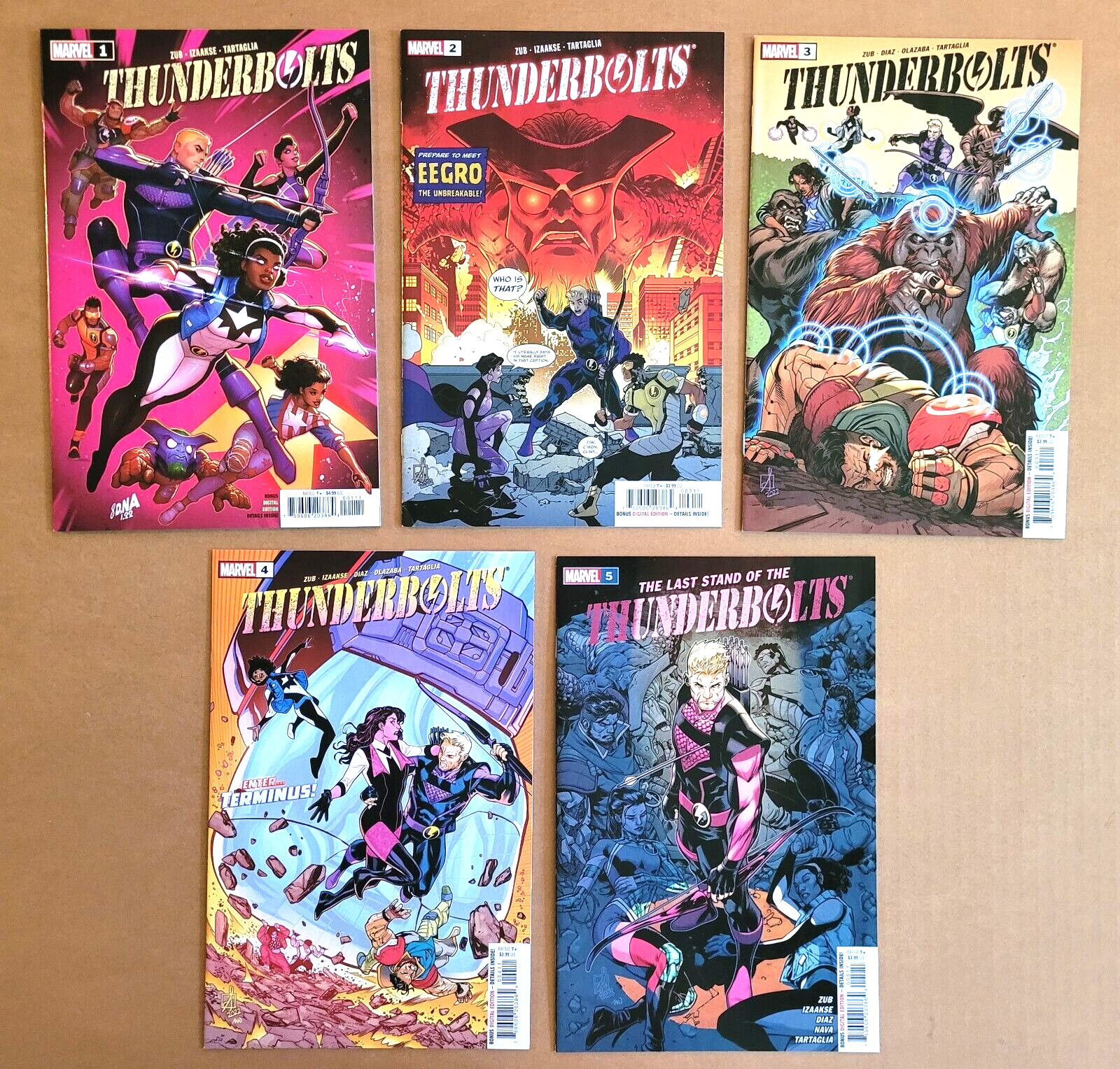 Thunderbolts V4 1 2 3 4 5 Complete 2022 Set High-Grade Marvel Lot of 5