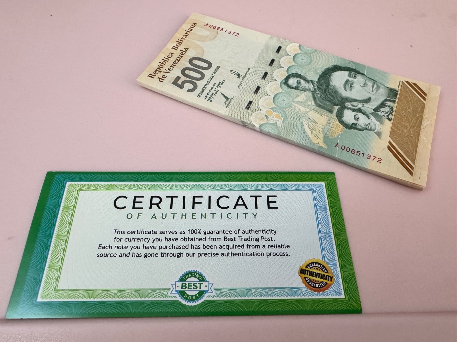 VENEZUELA 500 DIGITALES 2023 qty 50 CIR 500 million bolivar COA USA SELLER COA-1