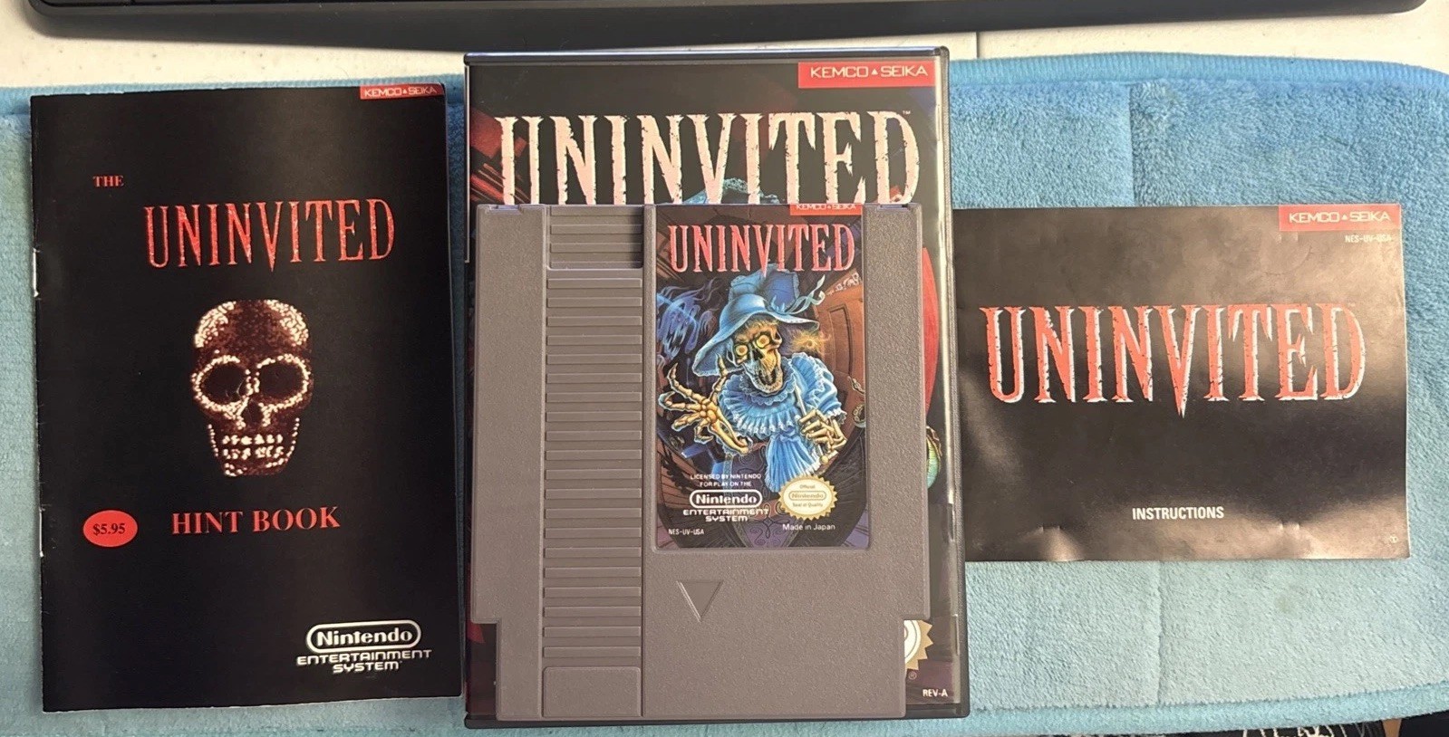 Uninvited (Nintendo Entertainment System, 1991) With Manual And Rare Hint Book