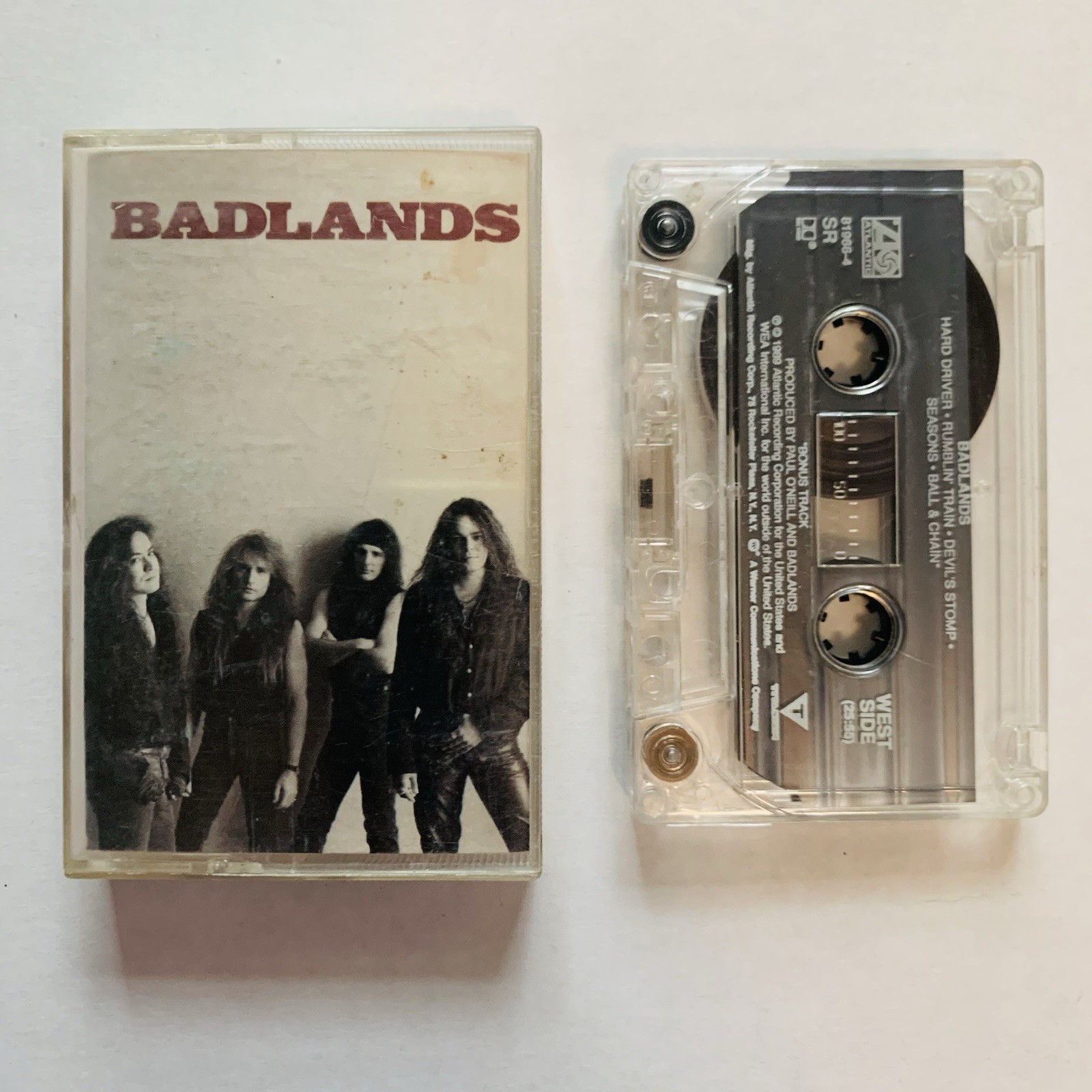 Badlands Self Titled Cassette Tape 1989 Atlantic