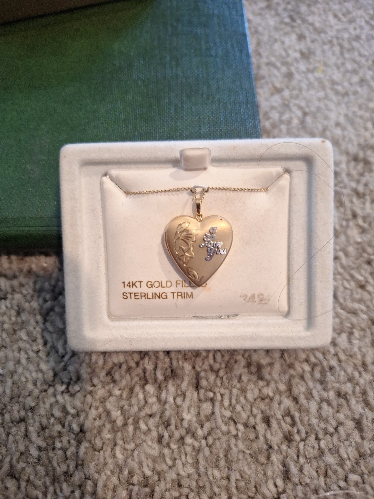 Belair Vintage 14K Gold Filled Heart Locket Necklace with Original Box & Tags