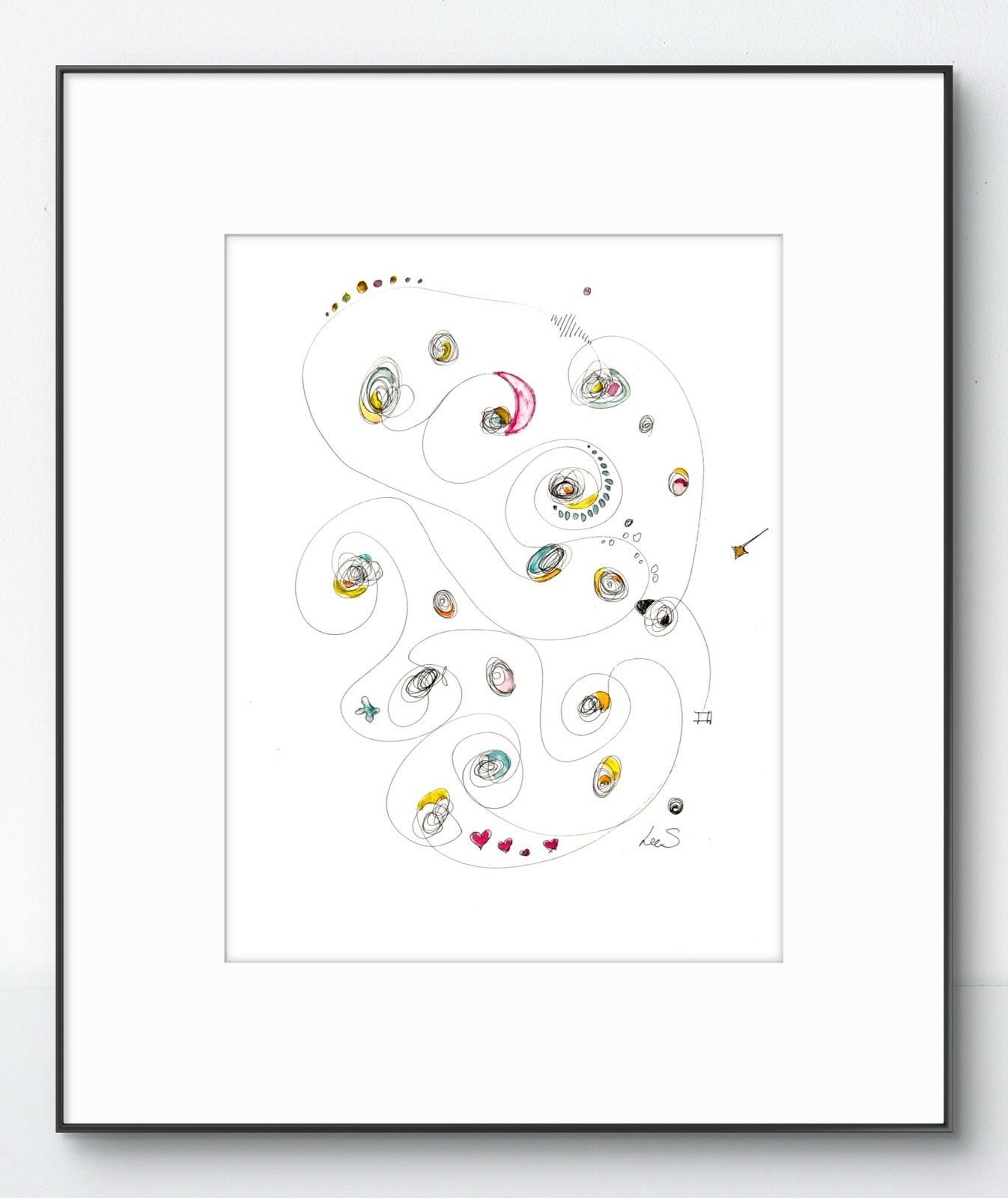 Original Abstract Expressionism 9X12 Microworld 4 Paper Ink Handmade Signed 14