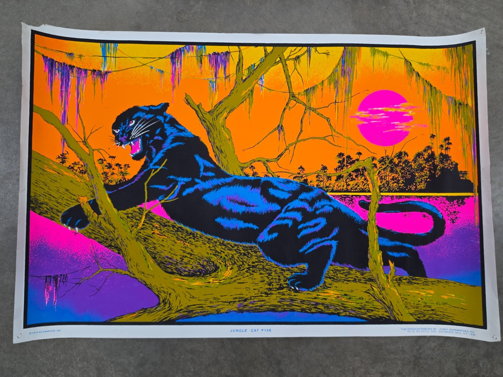 Vintage Velva-Print Flocked Blacklight Poster Jungle Cat Panther 34 Vintage Velva-Print Flocked Blacklight Poster Jungle Cat Panther 34