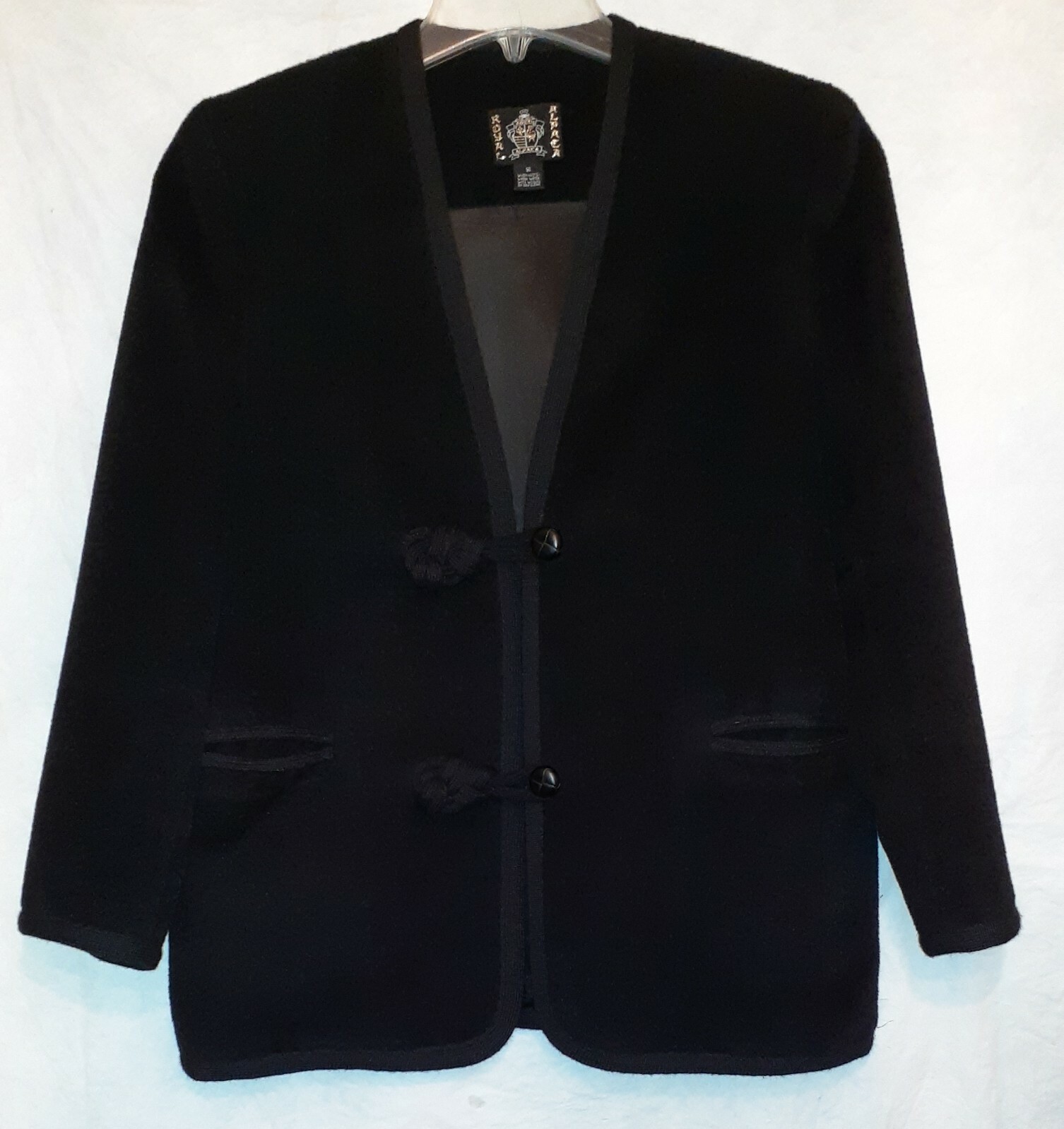 Royal Alpaca Luxurius Cardigan-like Black Jacket Soft & Stylish Small Vintage