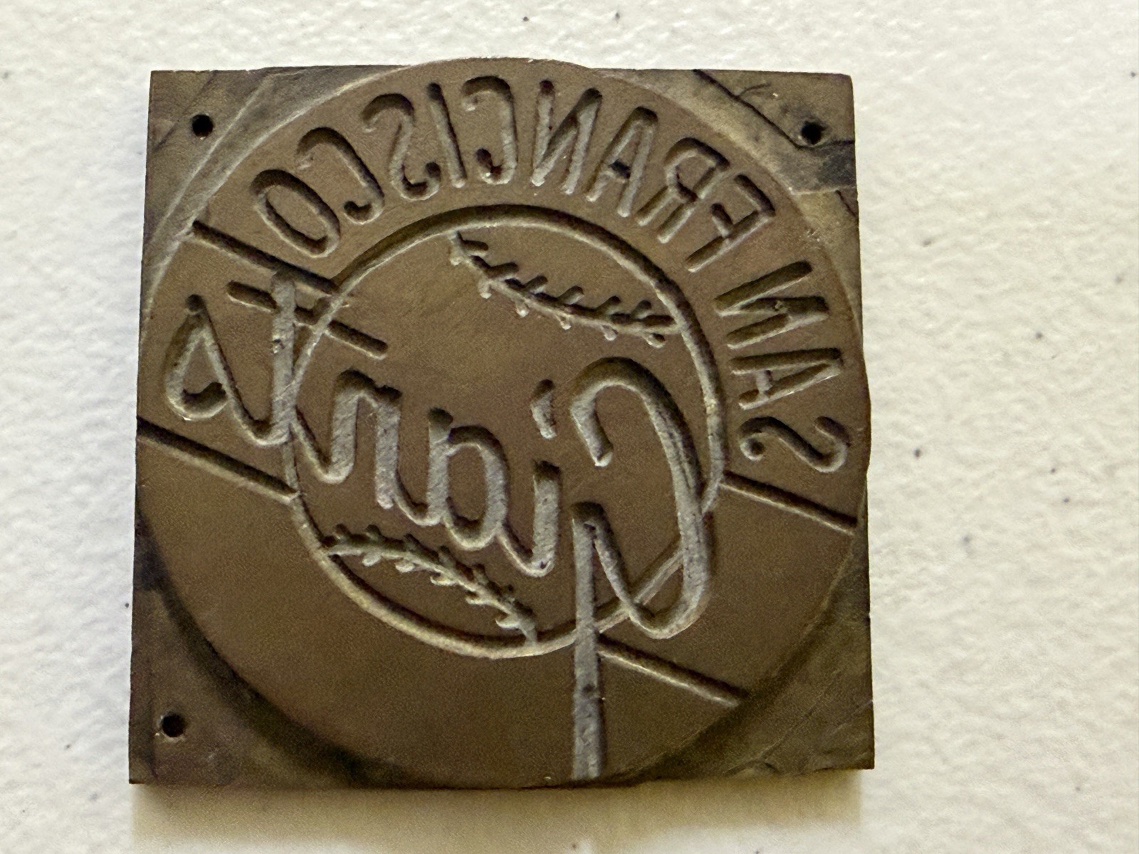 RARE 1960\'s San Francisco Giants Brass Letterpress Printing Block Plate MLB