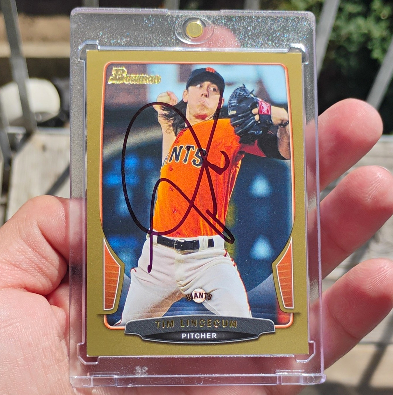 Topps 2012 Bowman Tim Lincecum San Francisco Giants Autographed signed Auto  #35