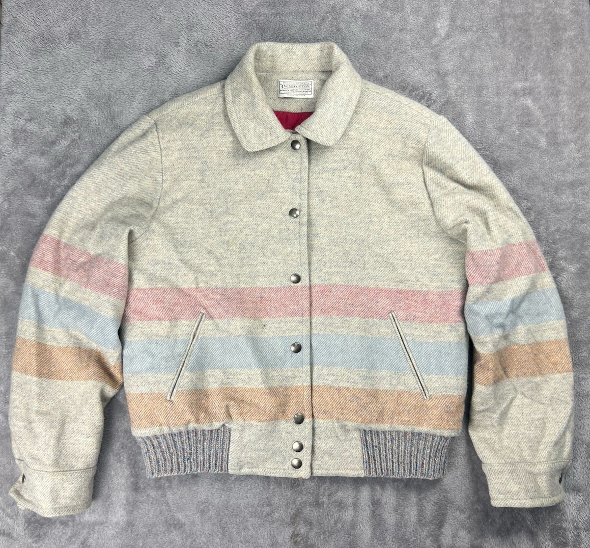 Vintage Pendleton Wool Bomber Jacket Southwestern Pattern  Made in USA  Size L
