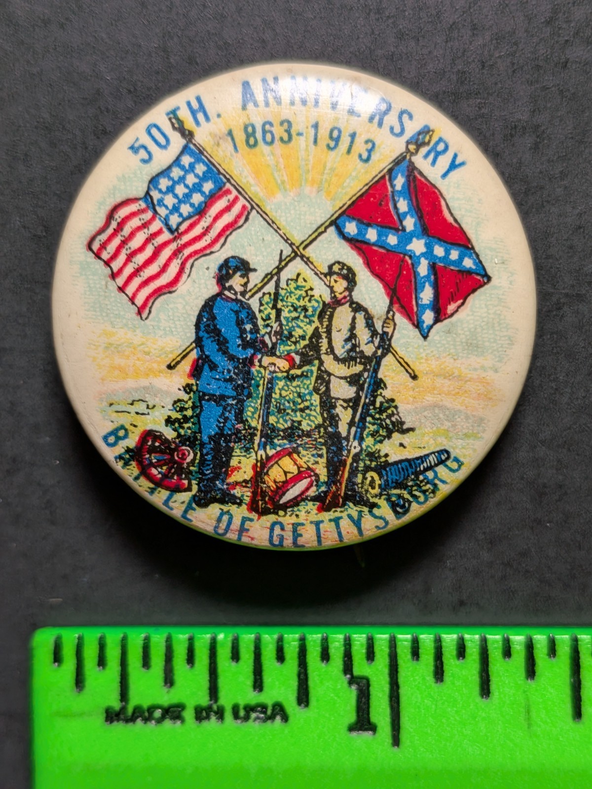 Vintage 1913 Battle of Gettysburg Anniversary Pinback Pin Vintage 1913 Battle of Gettysburg Anniversary Pinback Pin
