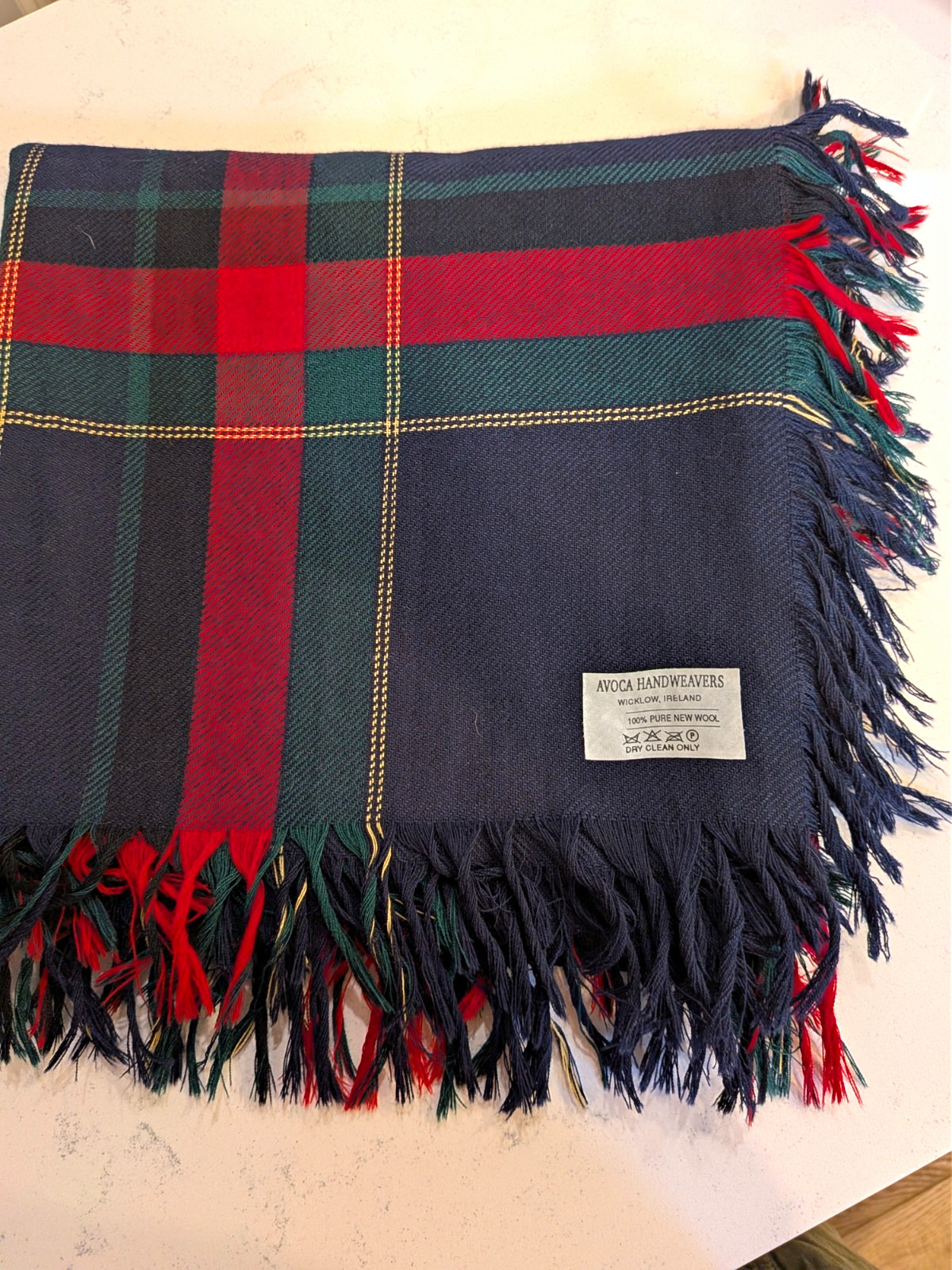 Vintage Irish Wool Throw, Blanket Scarf