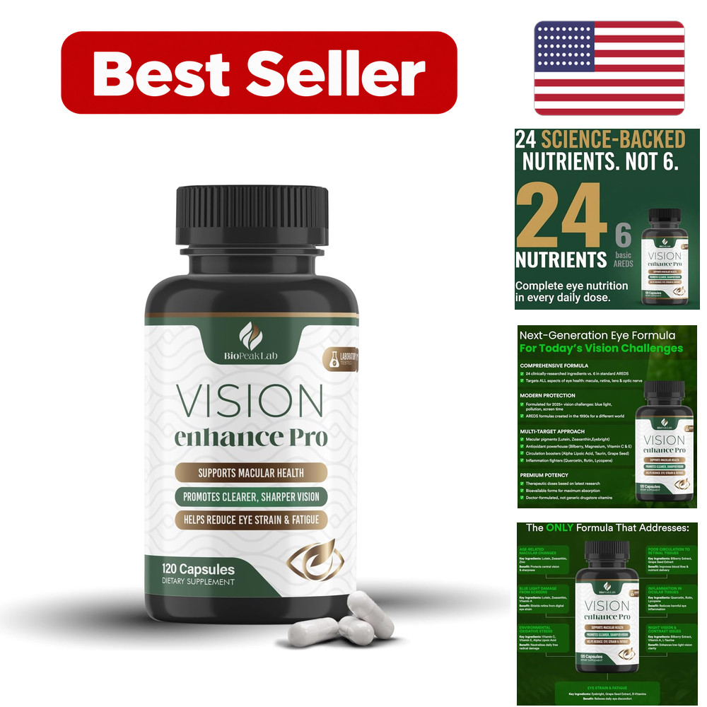 Macular Health Supplement 120 Capsules Copper 24-Ingredient Eye Wellness Support