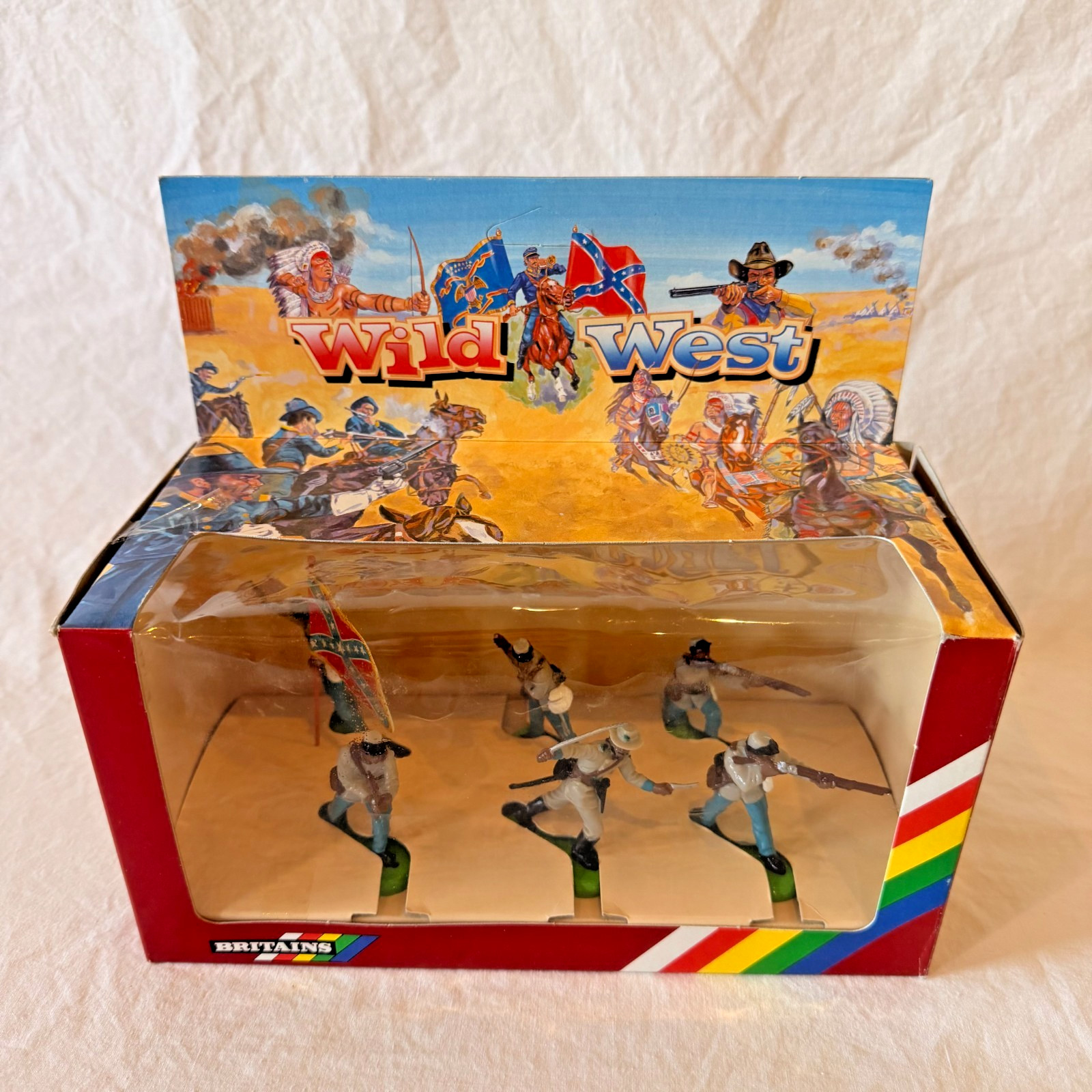 Vintage Wild West Britains #7407 Confederate Infantry set 6 Soldiers w/ weapons Vintage Wild West Britains #7407 Confederate Infantry set 6 Soldiers w/ weapons