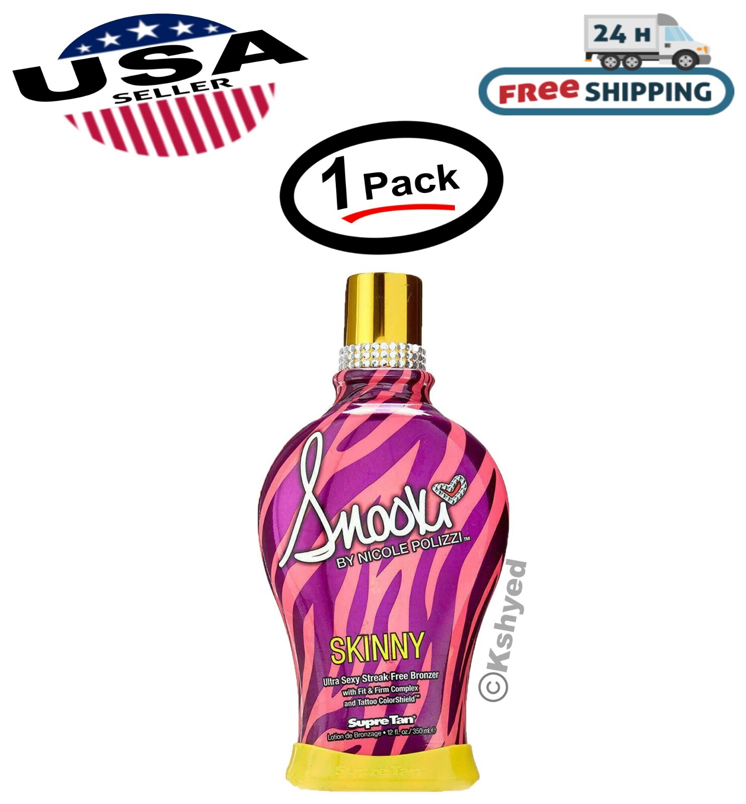 (1 Pack) Supre SNOOKI SKINNY Ultra STREAK Bronzer Indoor Tanning Lotion 12 oz.