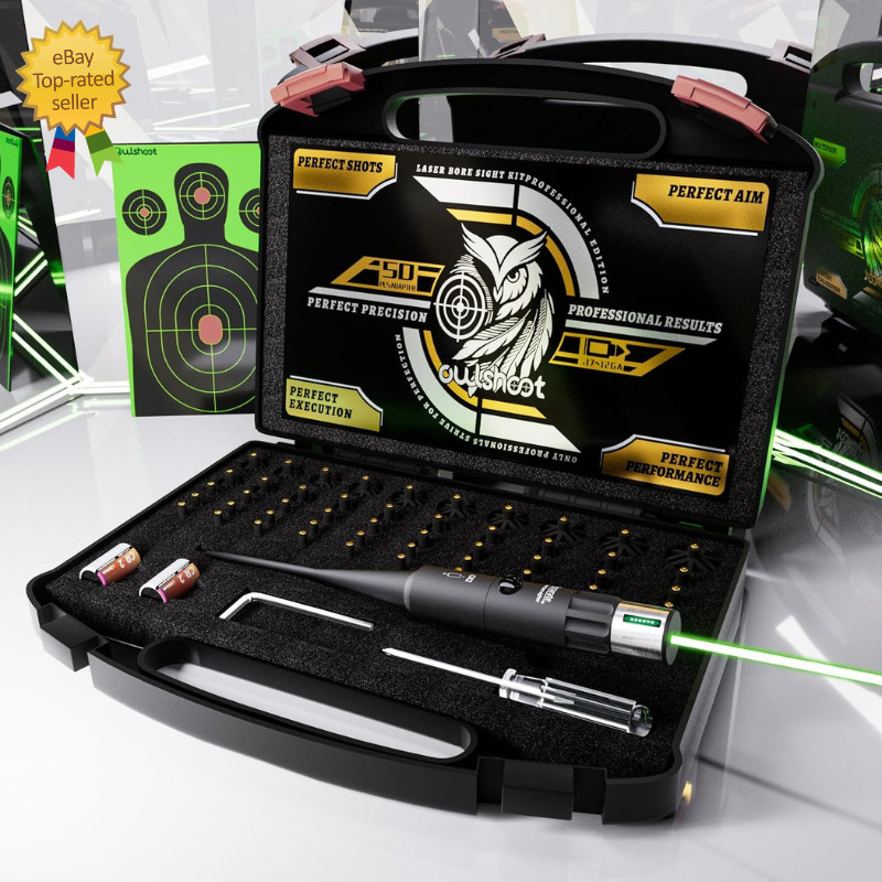 Super-Rechargeable Bore Sight Laser Kit: Professional Green Laser Bore Sighter w Super-Rechargeable Bore Sight Laser Kit: Professional Green Laser Bore Sighter w