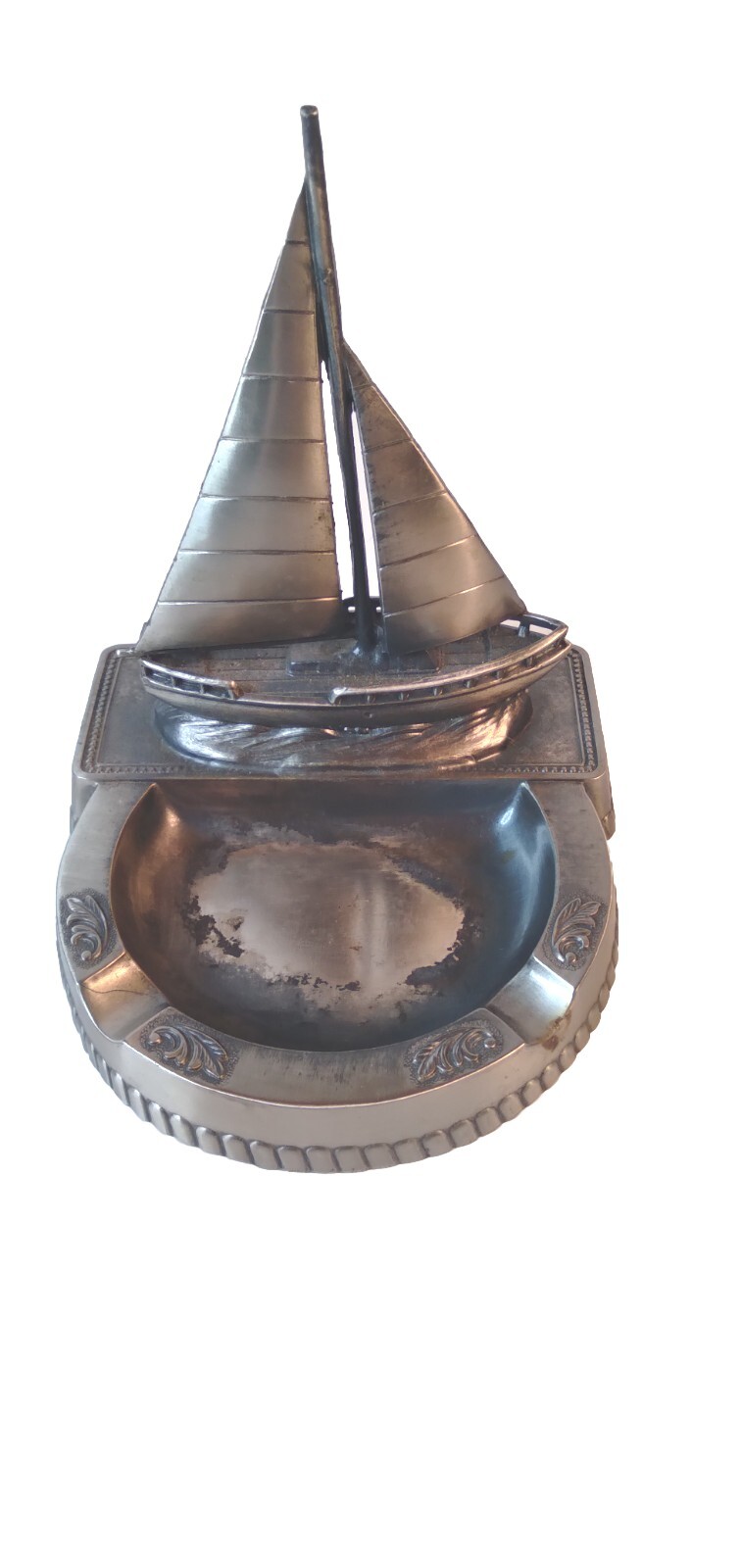 Comoy\'s of London Vintage Metal Ashtray Sailboat Nautical Decor Comoy\'s of London Vintage Metal Ashtray Sailboat Nautical Decor