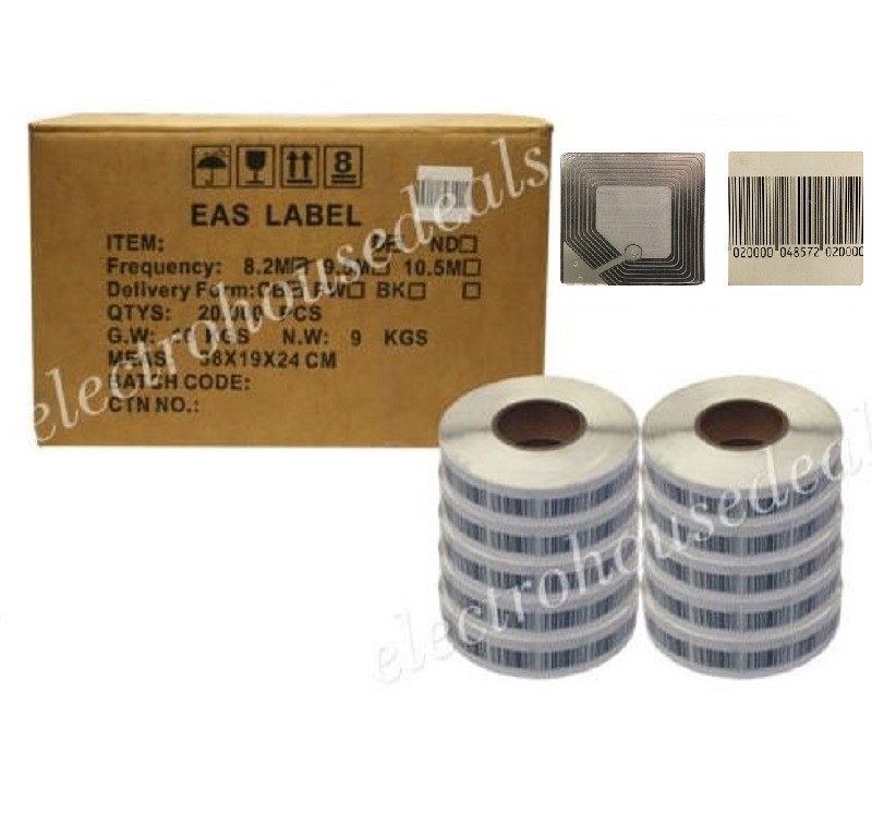 20000 pcs High Performance RF 8.2MHz Security Tag Soft Labels sticker 40x40mm 