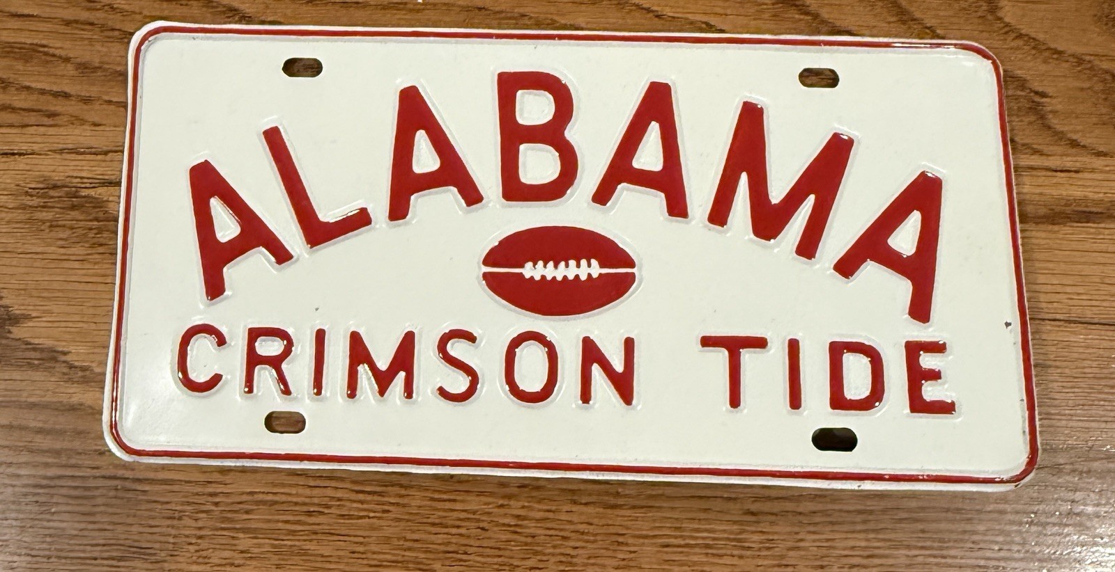 1960s Alabama Football Booster License Plate Crimson Tide Steel Embossed Vintage 1960s Alabama Football Booster License Plate Crimson Tide Steel Embossed Vintage