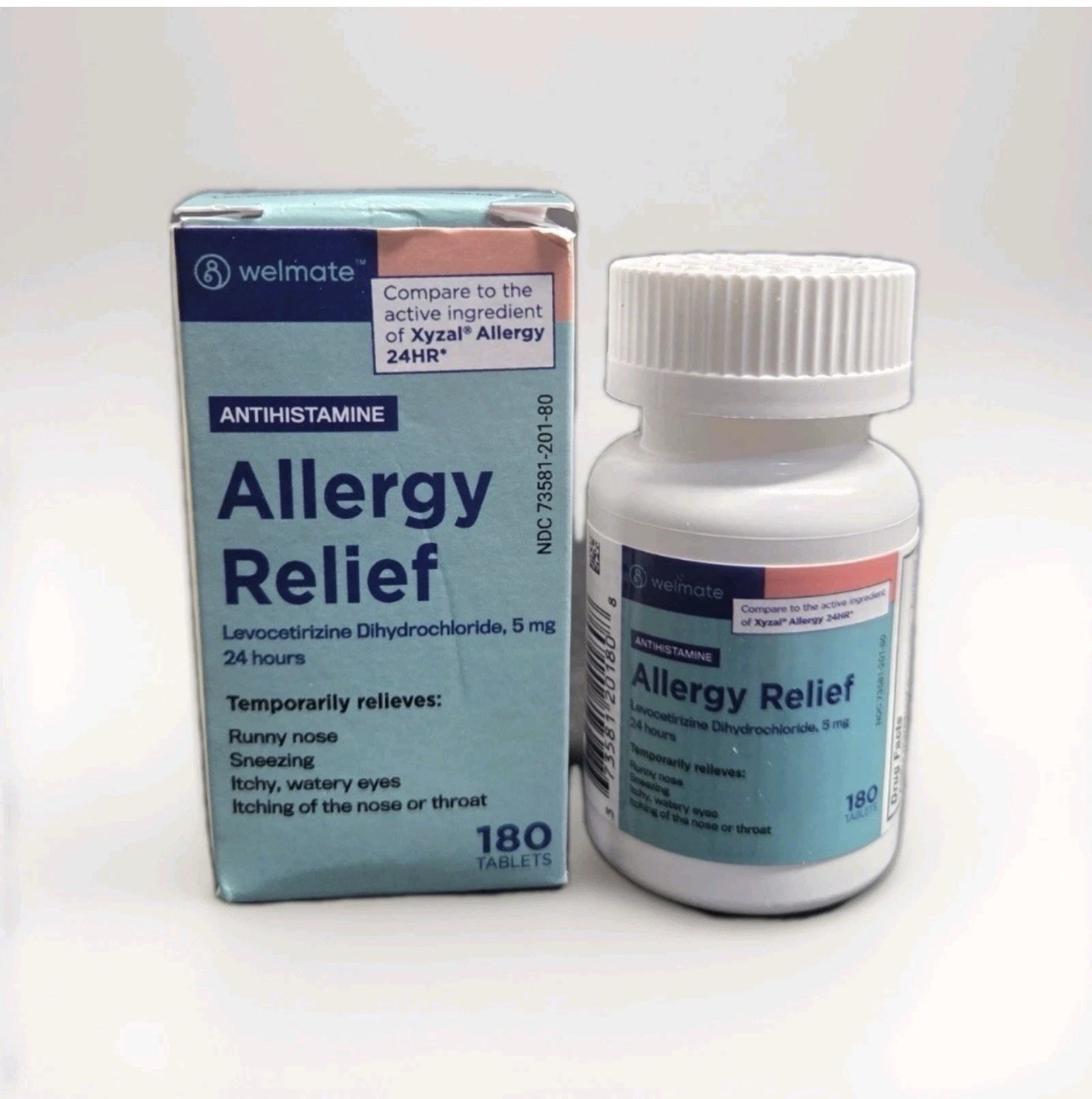 WELMATE Levocetirizine 5mg 24HR Allergy Relief | 180 Ct Exp 3/28 (Generic Xyzal) WELMATE Levocetirizine 5mg 24HR Allergy Relief | 180 Ct Exp 3/28 (Generic Xyzal)