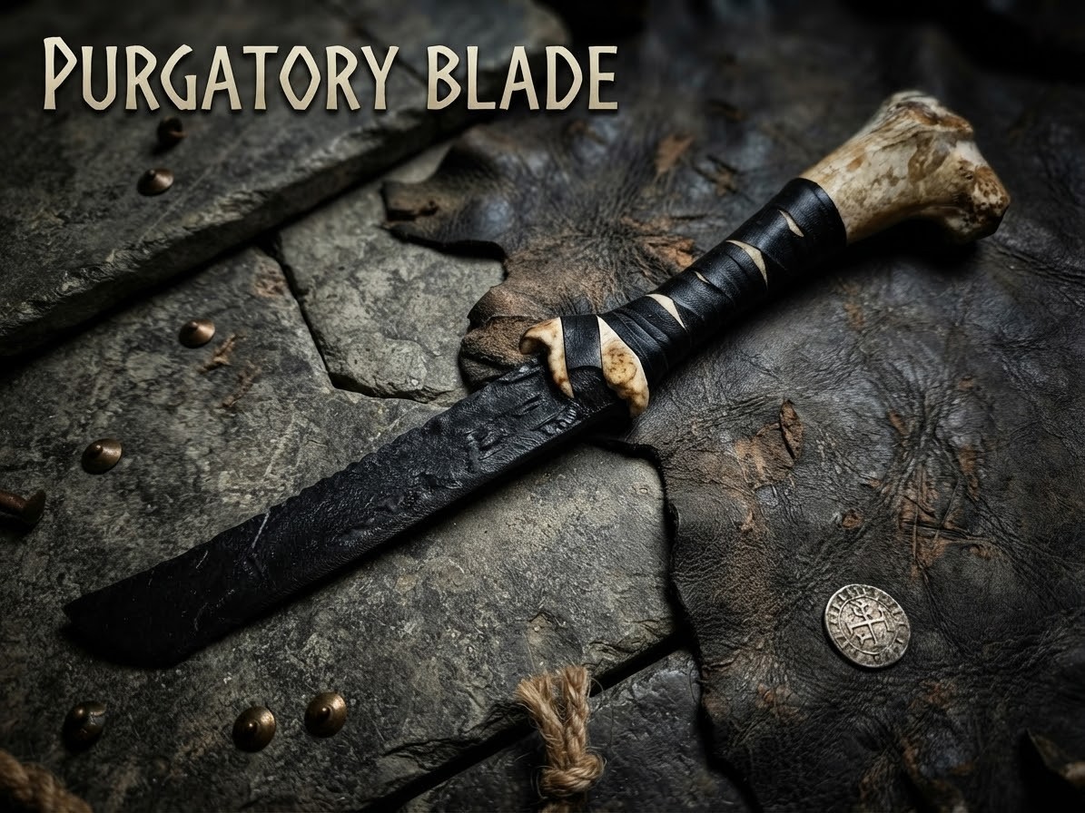 Supernatural Purgatory Blade Replica: Camel Bone Handle, Leather Wrapped