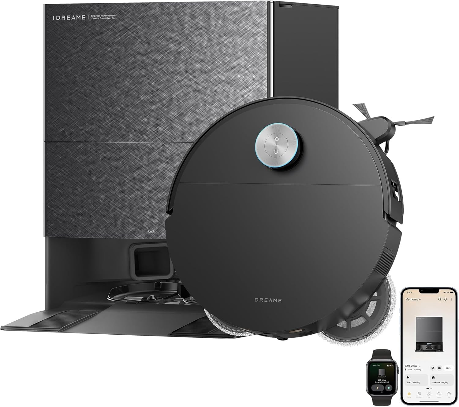 DREAME X60 Ultra Black 3.13in Ultra-Thin Robot Vacuum Mop|Certified Refurbished DREAME X60 Ultra Black 3.13in Ultra-Thin Robot Vacuum Mop|Certified Refurbished