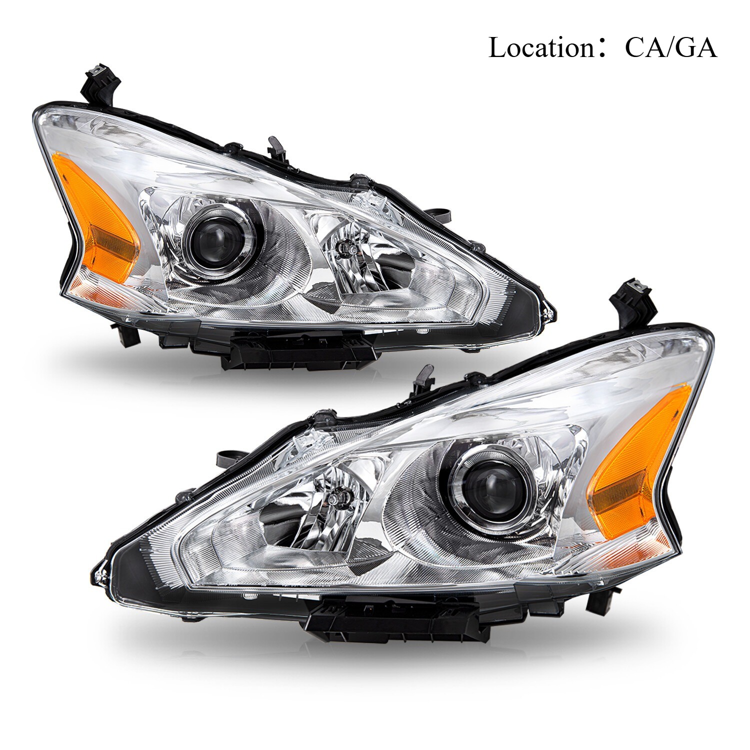 For 2013 2014 2015 Nissan Altima Sedan 4Dr Halogen Headlights Assembly Lamps L+R