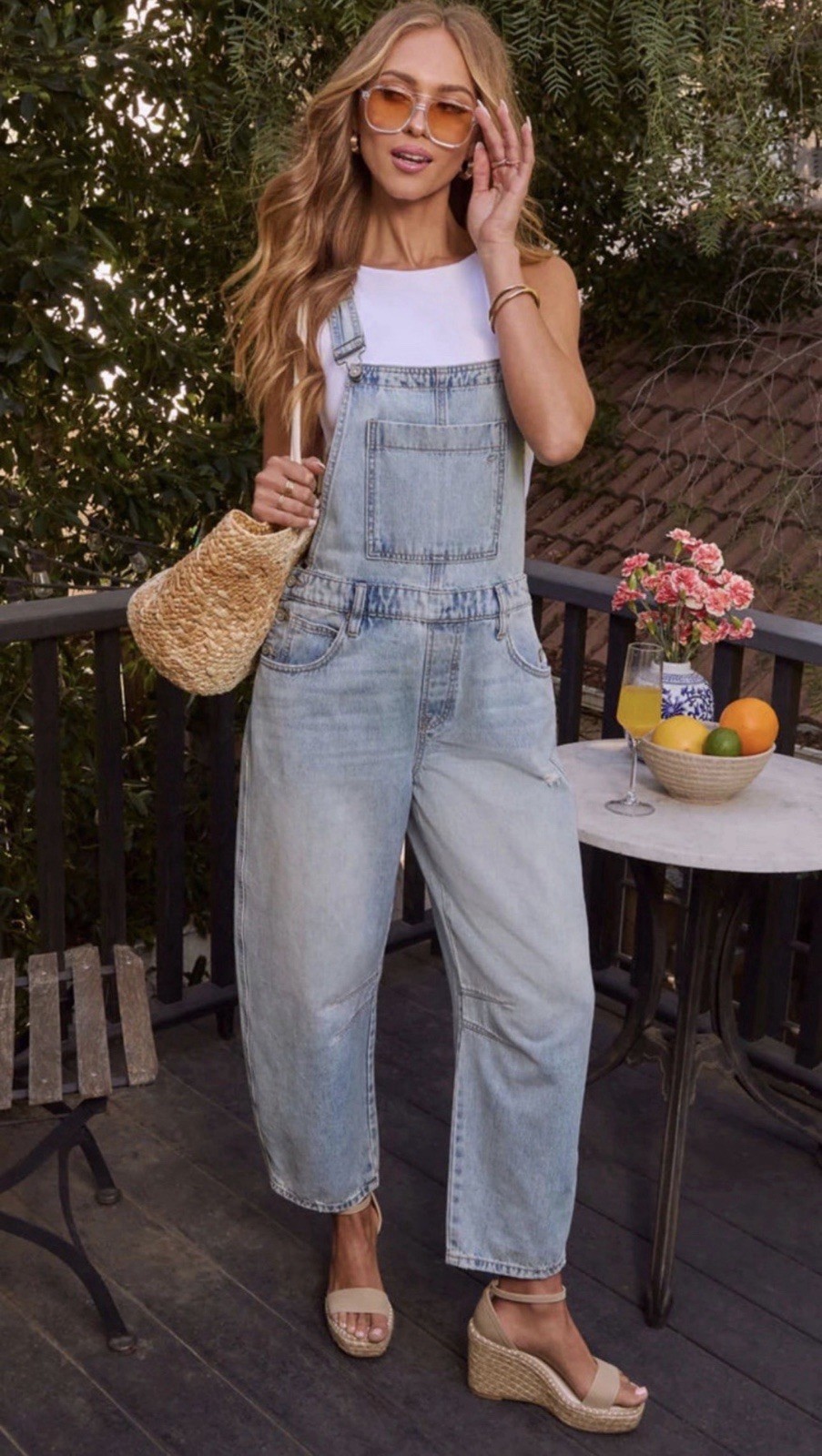 VICI Women’s Tavy Barrel Overalls Size M Blue Denim NWT
