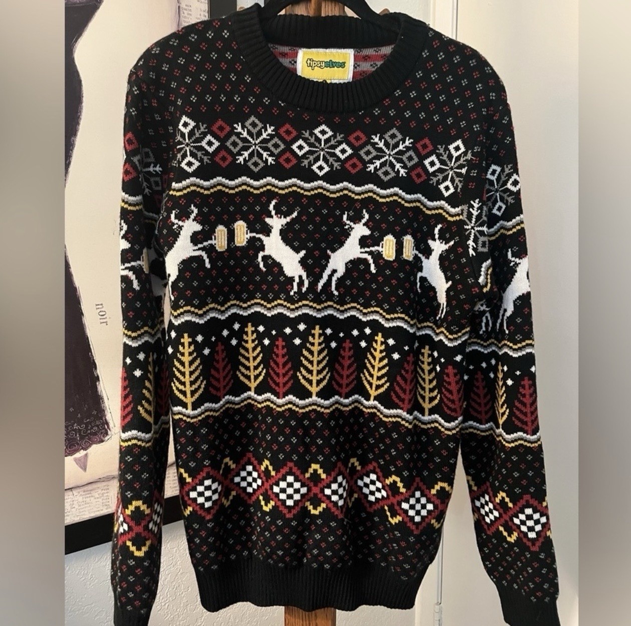 Tipsy Elves Ugly Christmas Sweater Mens Large L Funny Adult