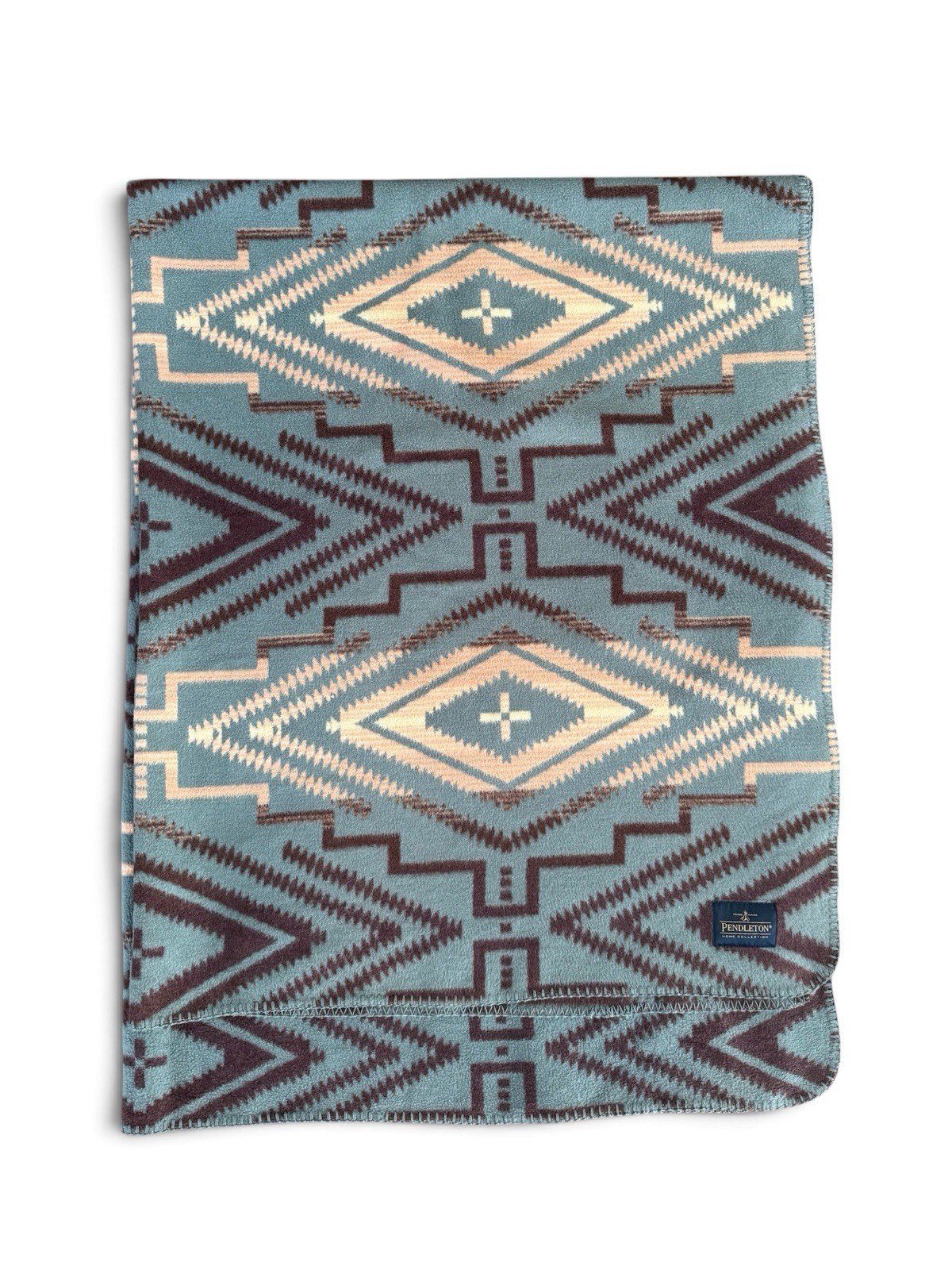 Pendleton Home Collection Blanket Throw Southwest Geometric Blue Brown 52” x68”