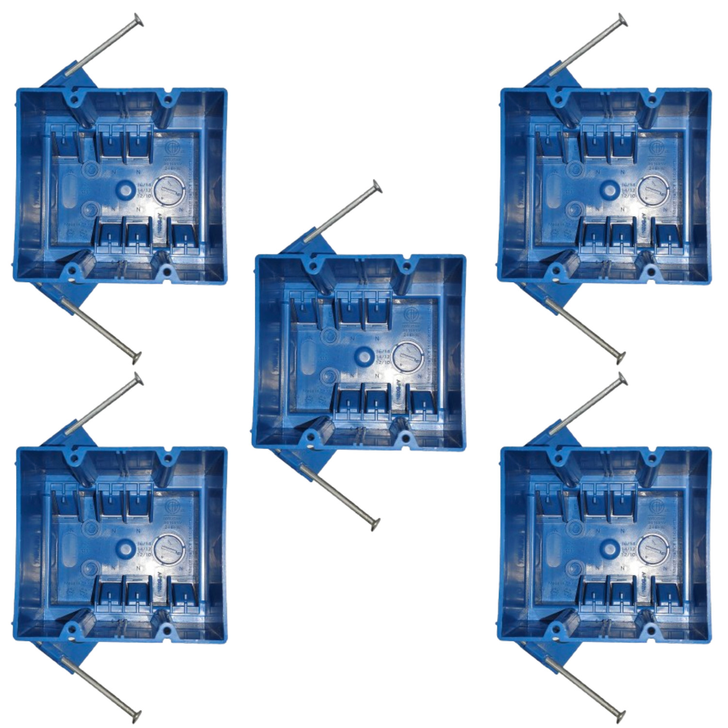 50 Pack 2-Gang New Work ETL Electrical Outlet & Switch Boxes 32 Cu In Blue