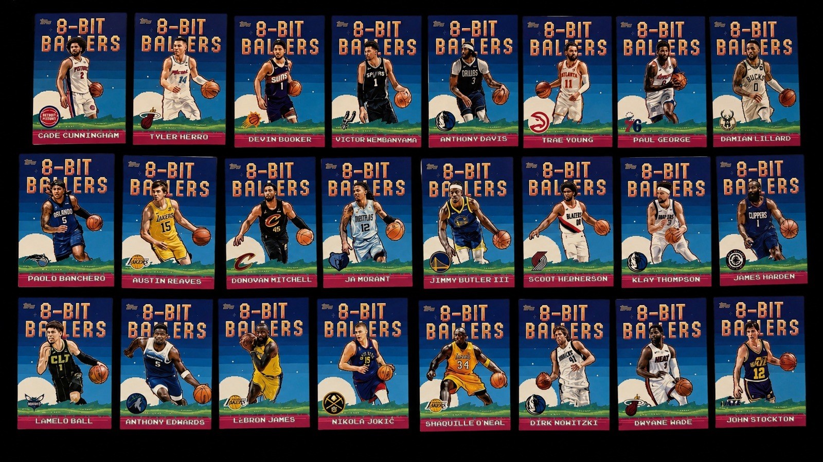 2025-26 Topps Basketball 8-Bit Ballers Complete 40 Cards Set RC Flagg Kon Harper 2025-26 Topps Basketball 8-Bit Ballers Complete 40 Cards Set RC Flagg Kon Harper