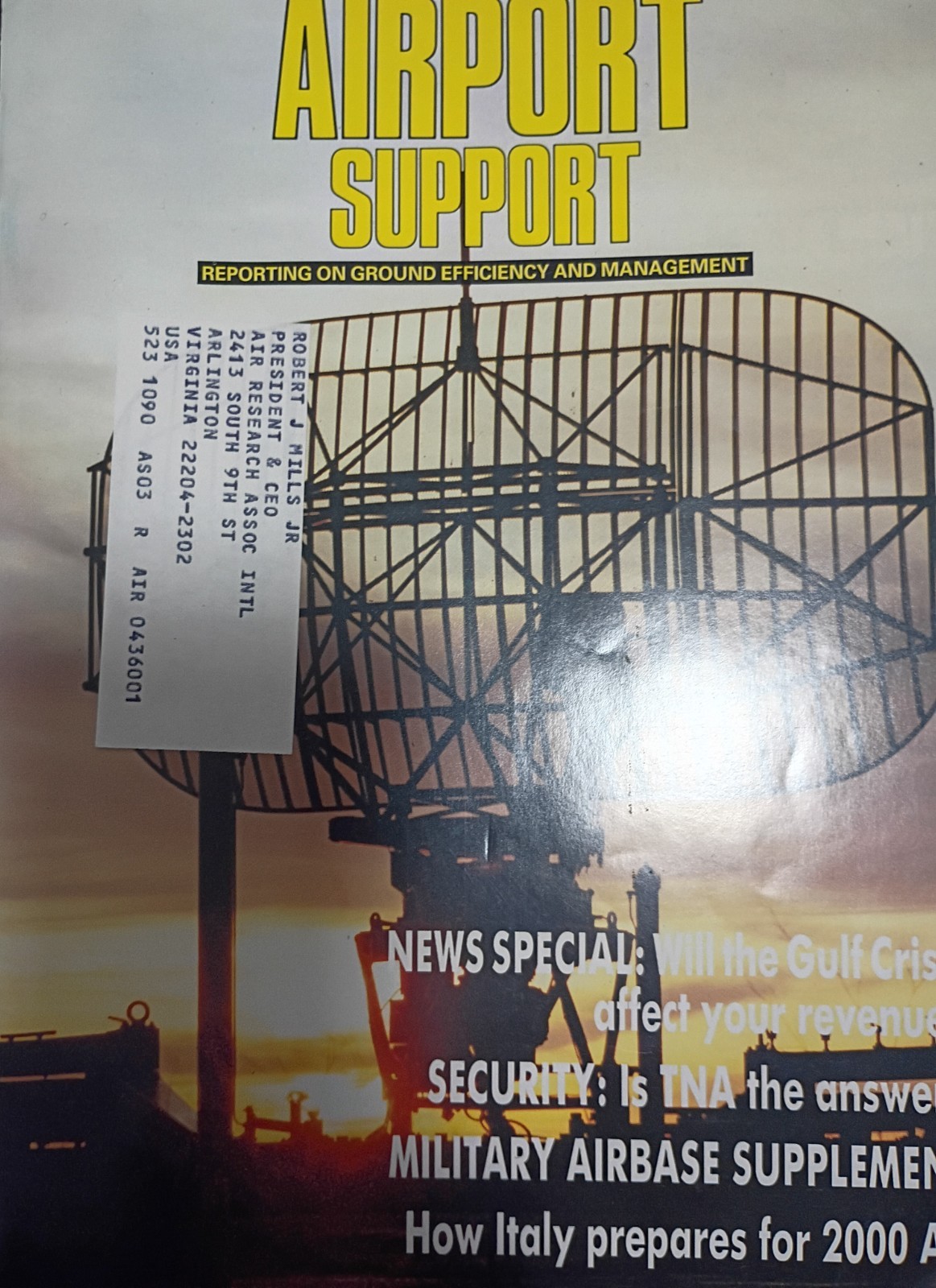Airport Support Volume 8 Issue 11 Nov 1990 Airport Support Volume 8 Issue 11 Nov 1990