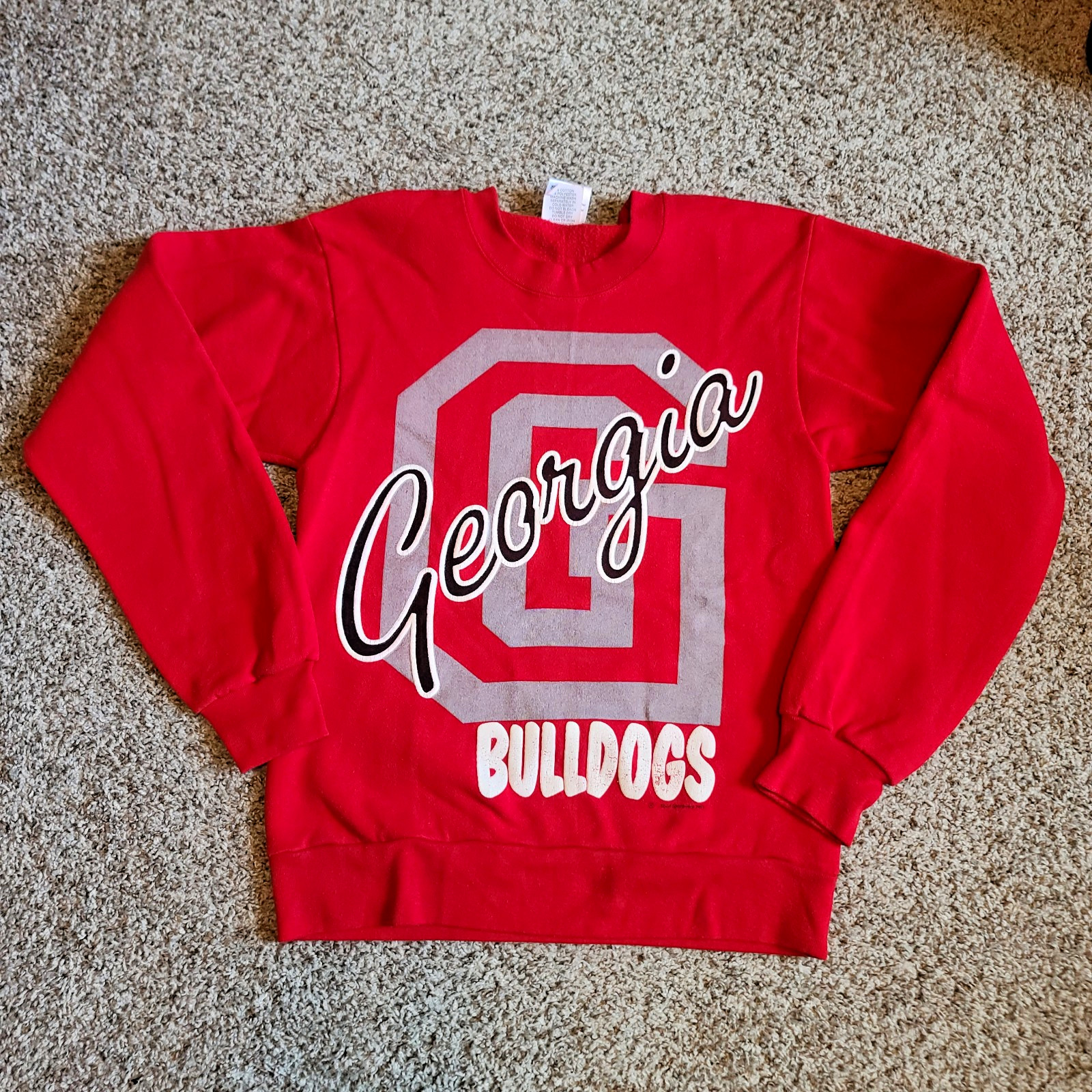 Vintage 1991 Georgia Bulldogs Ebert Crewneck Medium M Script Spellout