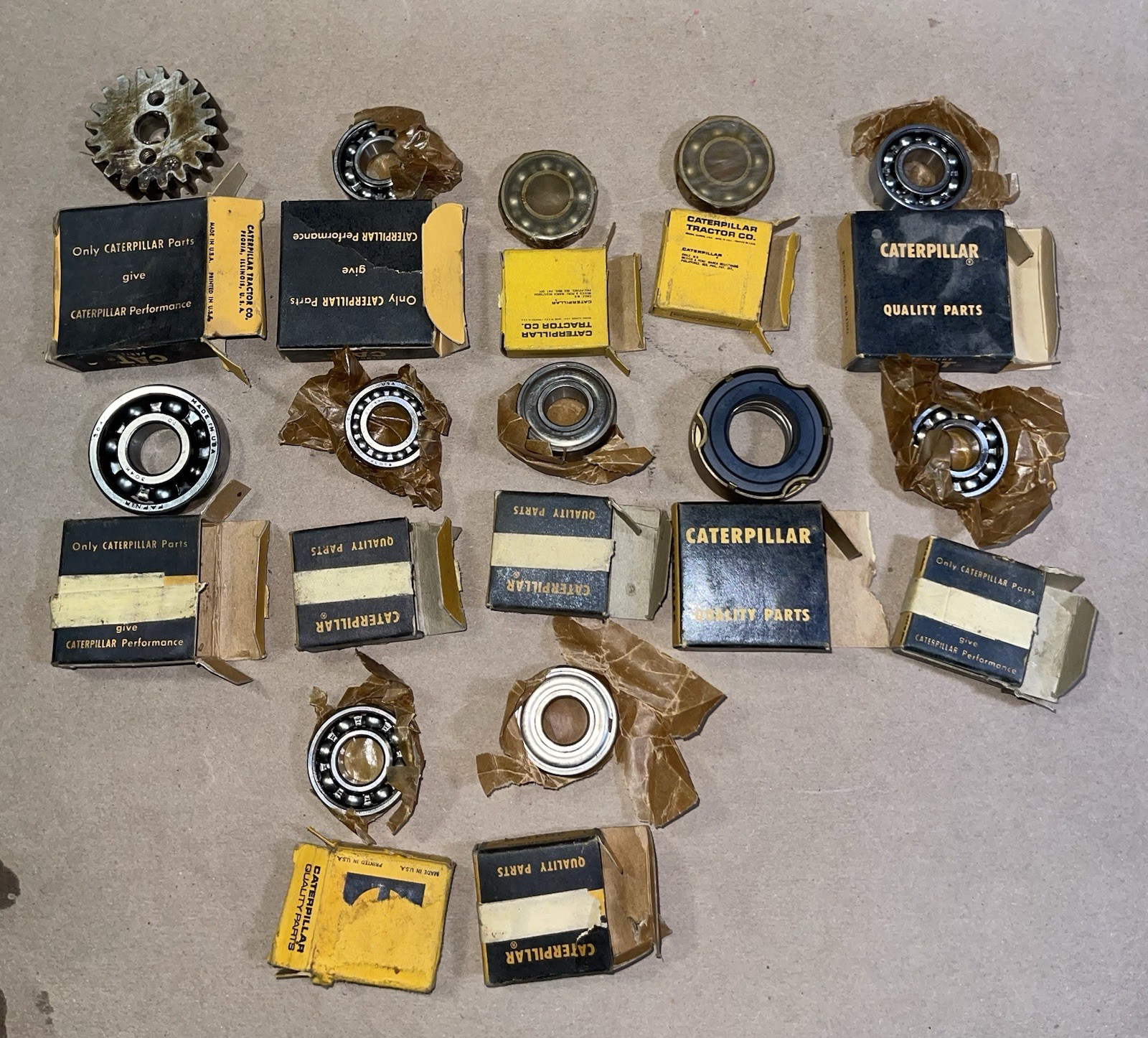 Caterpillar Parts  Lot  Assorted Variety View Many Bearings Are New