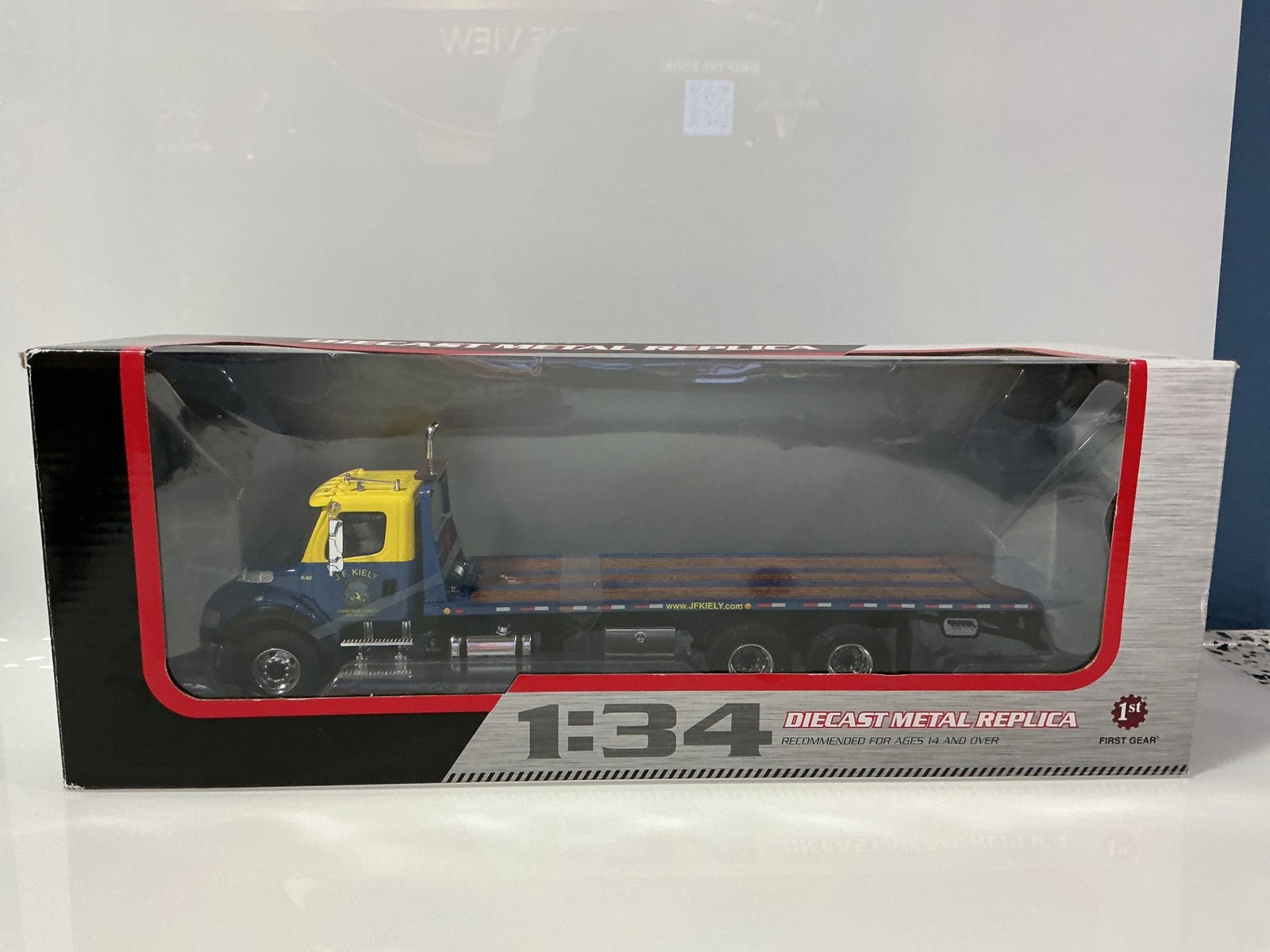 1:34 FIRST GEAR JF KIELY CONSTRUCTION ROLLBACK 19–3998