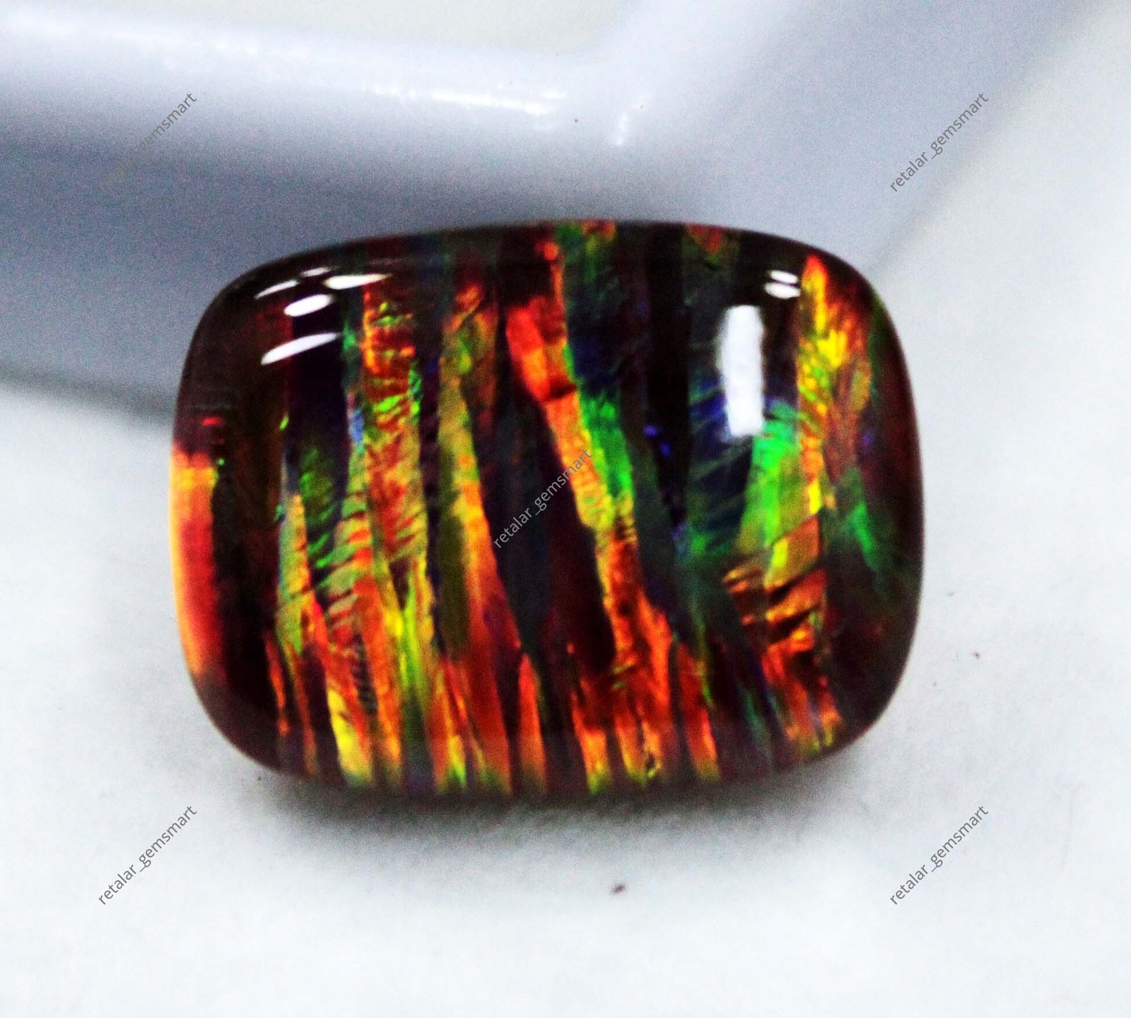 Australian Fire Opal Doublet 10.10 Ct Natural Certified Gemstone Australian Fire Opal Doublet 10.10 Ct Natural Certified Gemstone