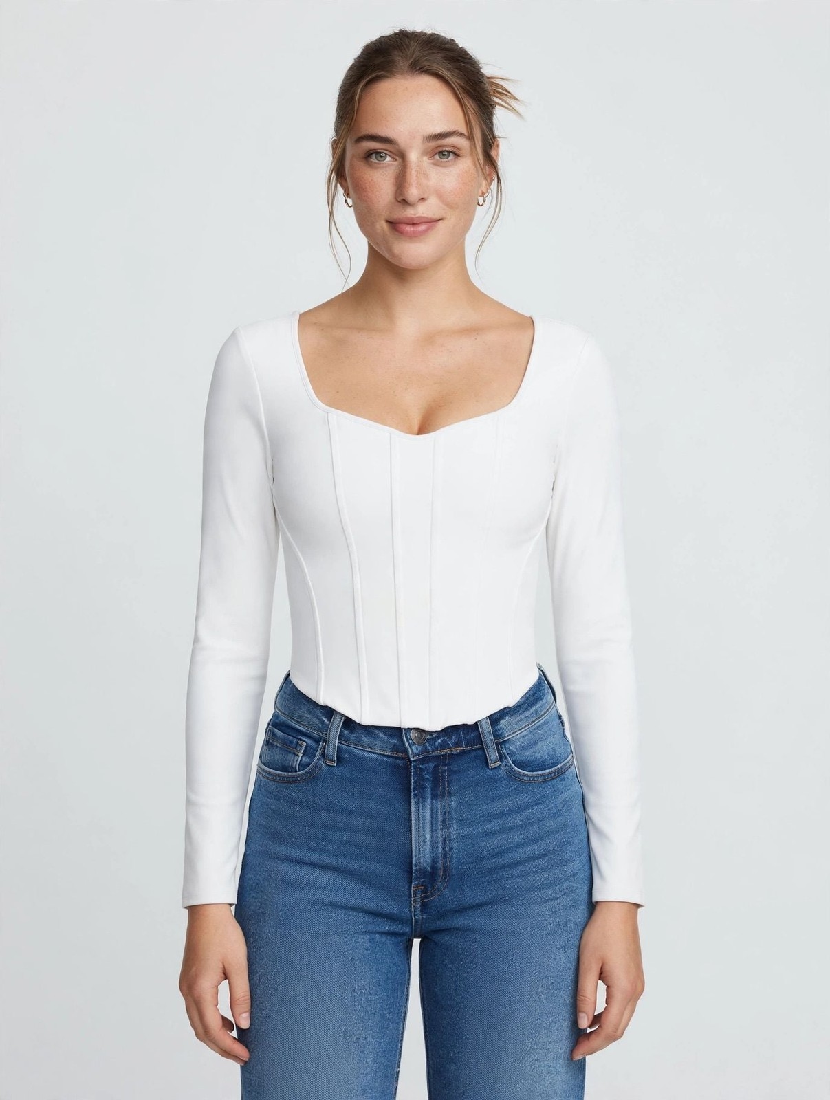 EXPRESS Body Contour Corset Top White Size M:NWT Retail $64.OB ORIGINAL BRANDS