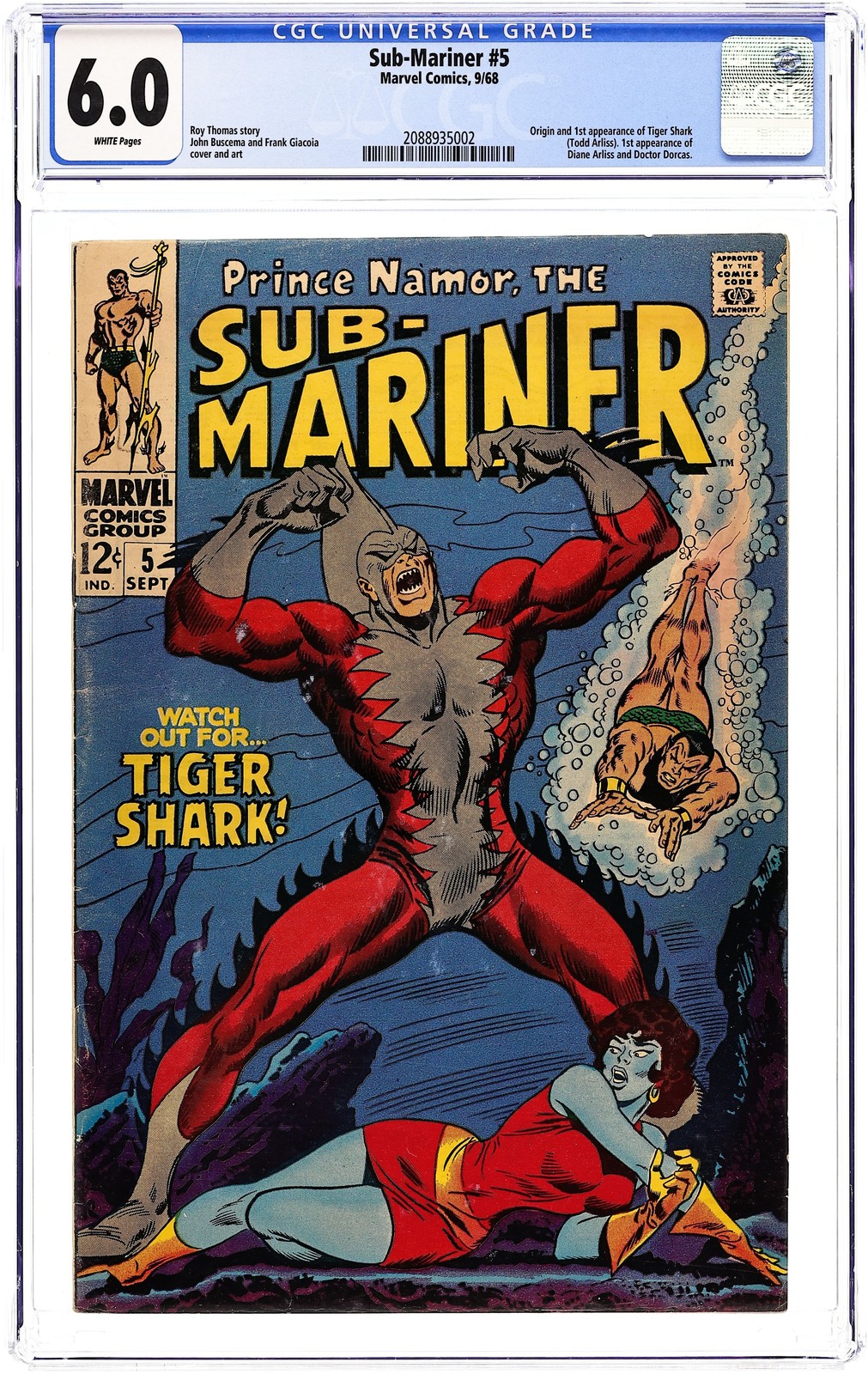 Sub-Mariner #5 CGC 6.0 1968 2088935002