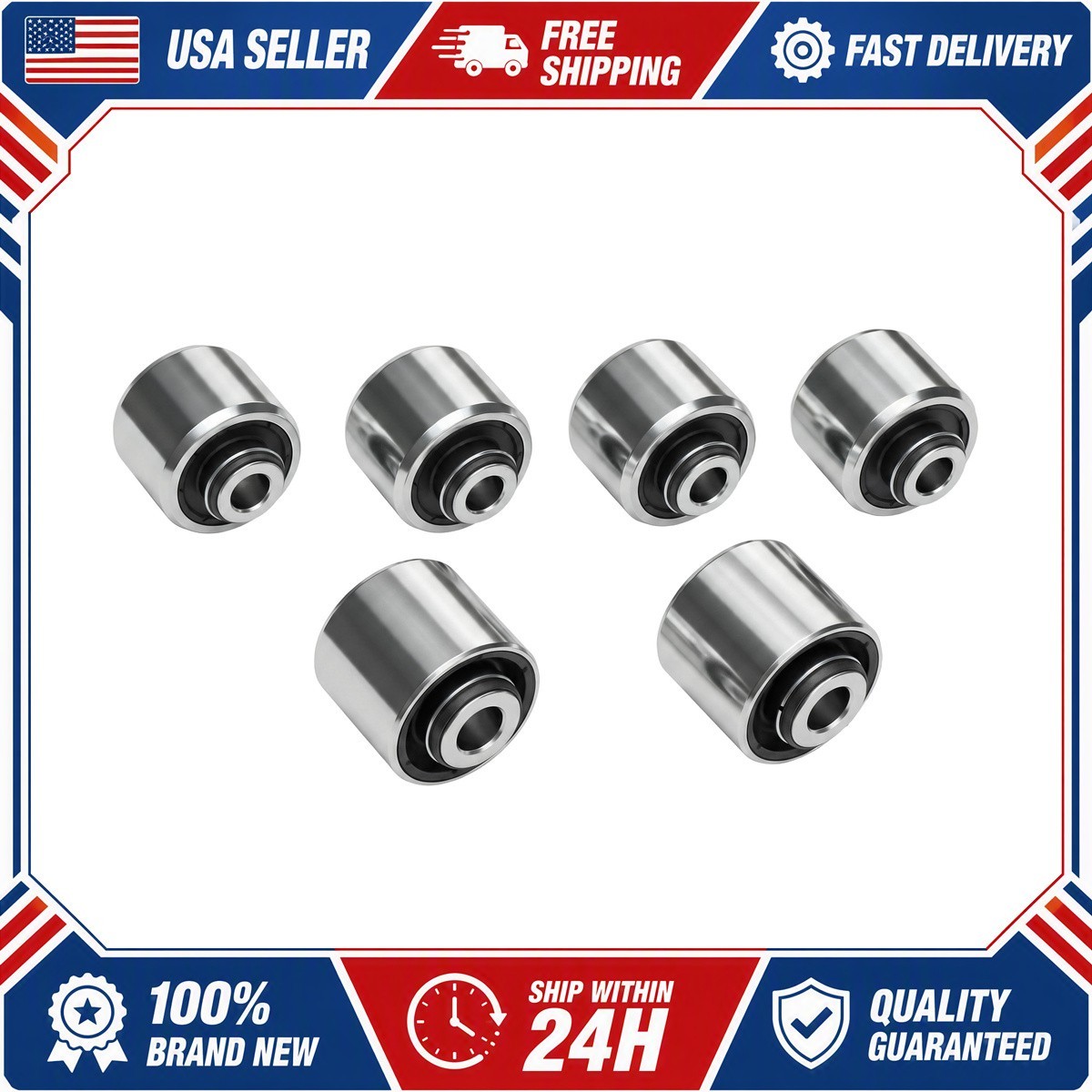 6X Polished Suspension Knuckle Bushing Rear Suspension Knuckle Spindle LH +RH