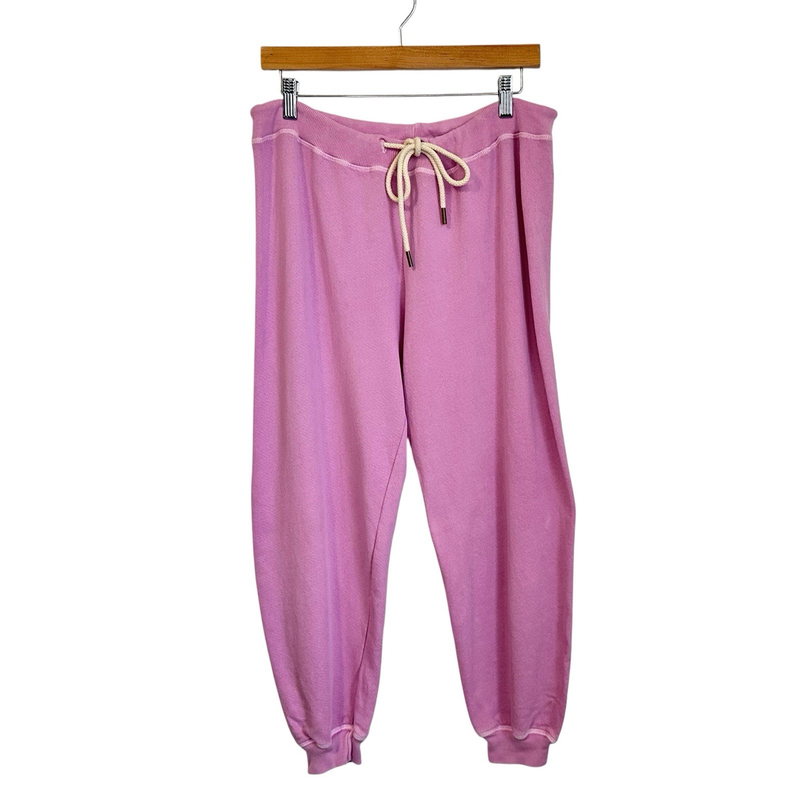 The Great Womens French Terry Cotton Joggers Sweatpants Sz 2/ US Medium Pink USA The Great Womens French Terry Cotton Joggers Sweatpants Sz 2/ US Medium Pink USA