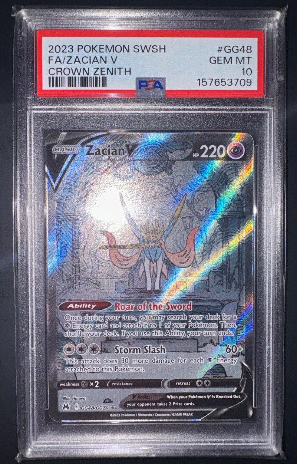 Pokemon PSA 10 Zacian V GG48/GG70 Full Art Holo Ultra Rare EN CZ GG 2023