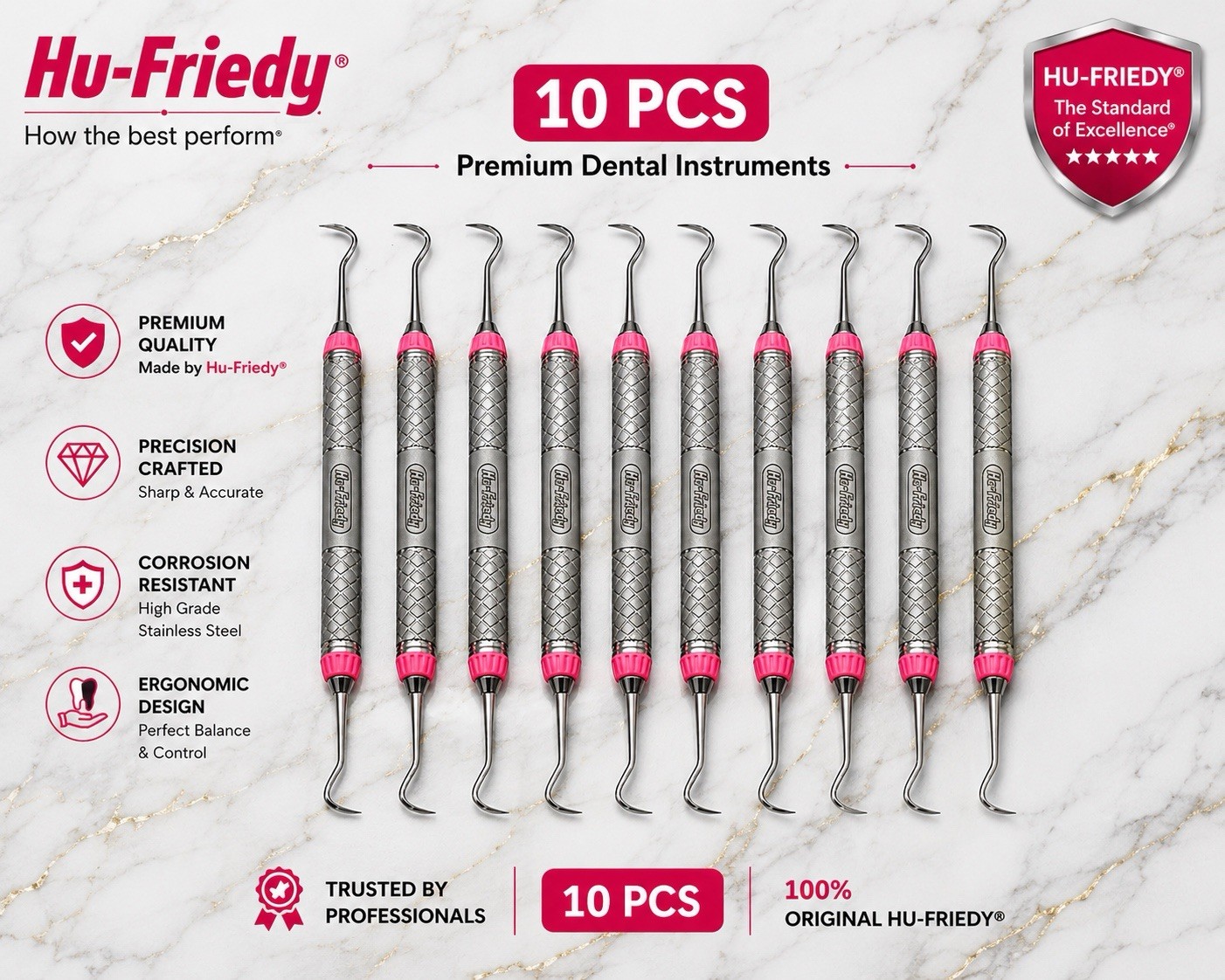 Lot of 10 Hu Friedy R138 (Montana Jack) Curved Sickle Scalers Lot of 10 Hu Friedy R138 (Montana Jack) Curved Sickle Scalers