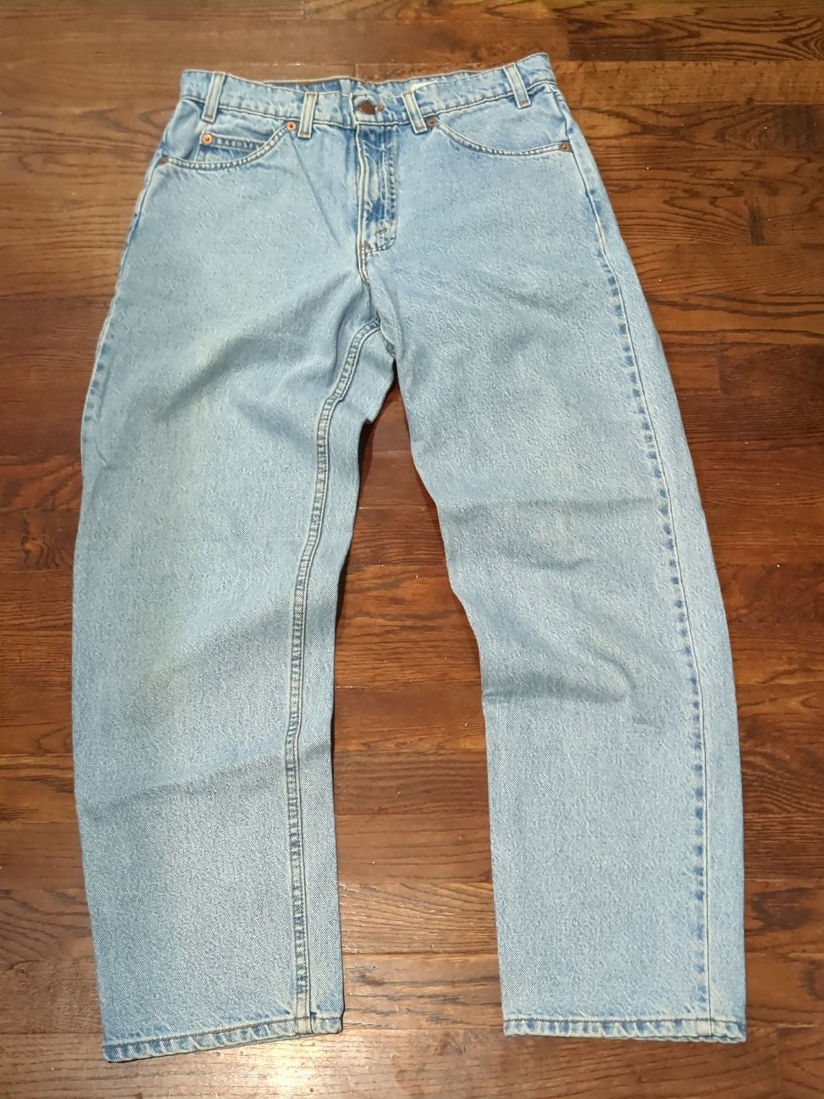 Levi\'s 550 Relaxed Fit Size W32 L30 Light Blue Denim Jeans Made In USA