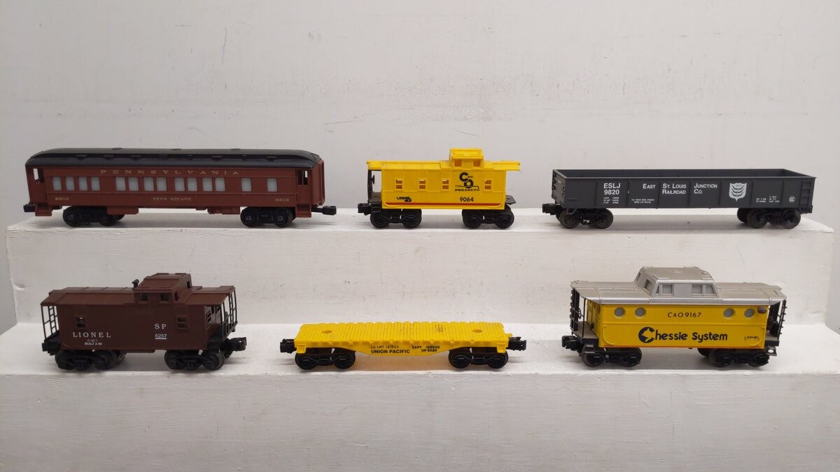 Lionel O Assorted Cars 6-9513, 6-16574, 6-9020, 6-9064, 6-9167, 6-26913 [6] EX