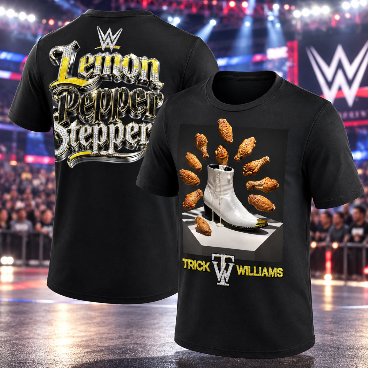 2026 Trick Williams Lemon Pepper Stepper Black Graphic Wrestling Shirt