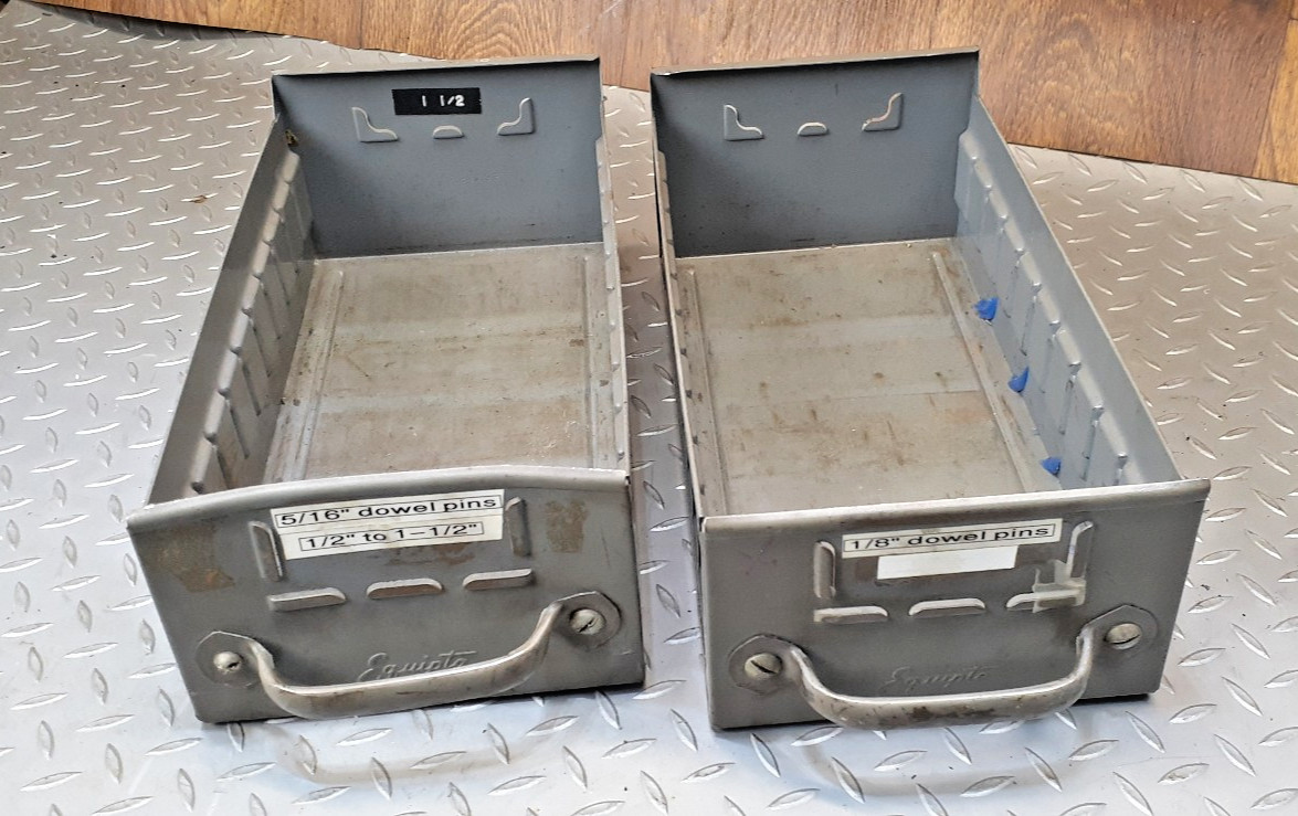 2 Equipto Vintage Metal Drawers Standard 8505 12\