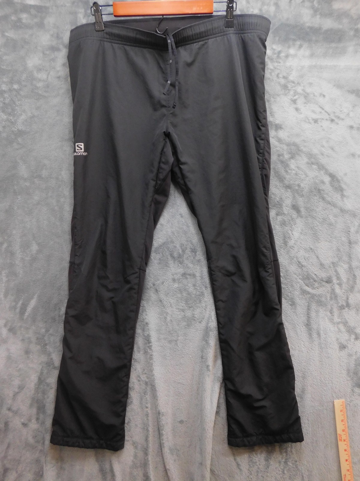 Salomon Pants Mens 36x34 Black CLIMA WIND Softshell Track Pockets Reflective